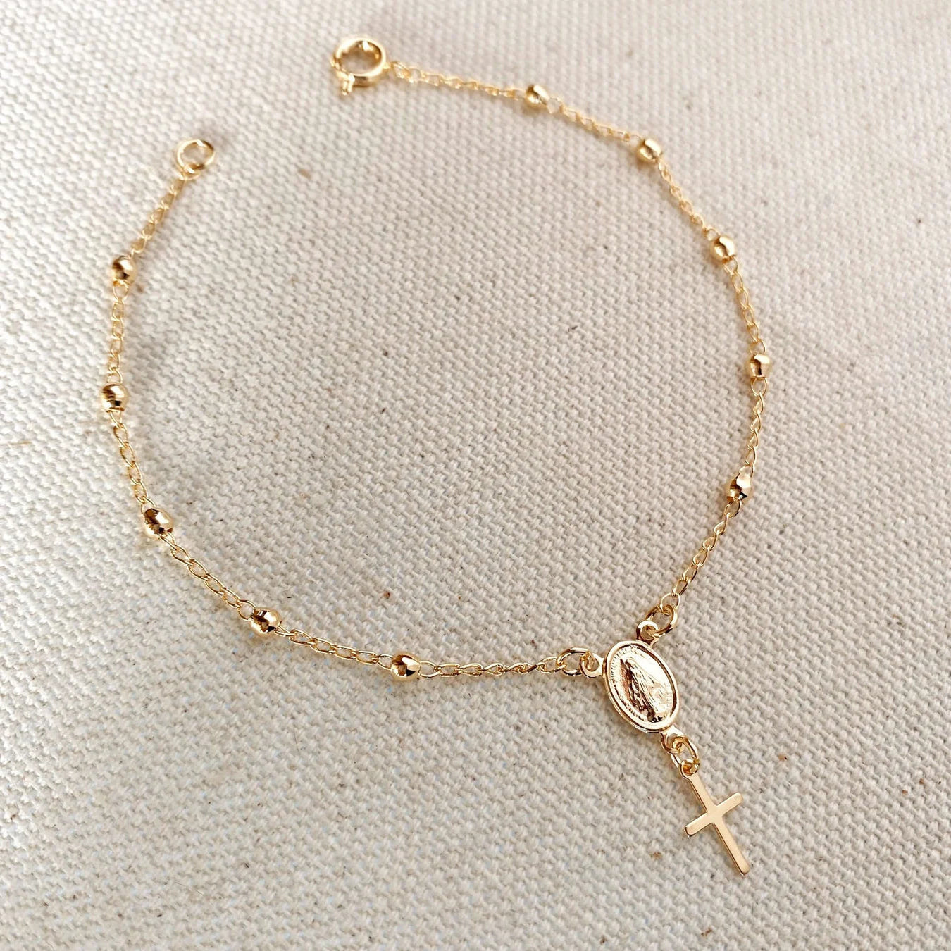 Minimalist Rosary Bracelet // 18k Gold-Filled