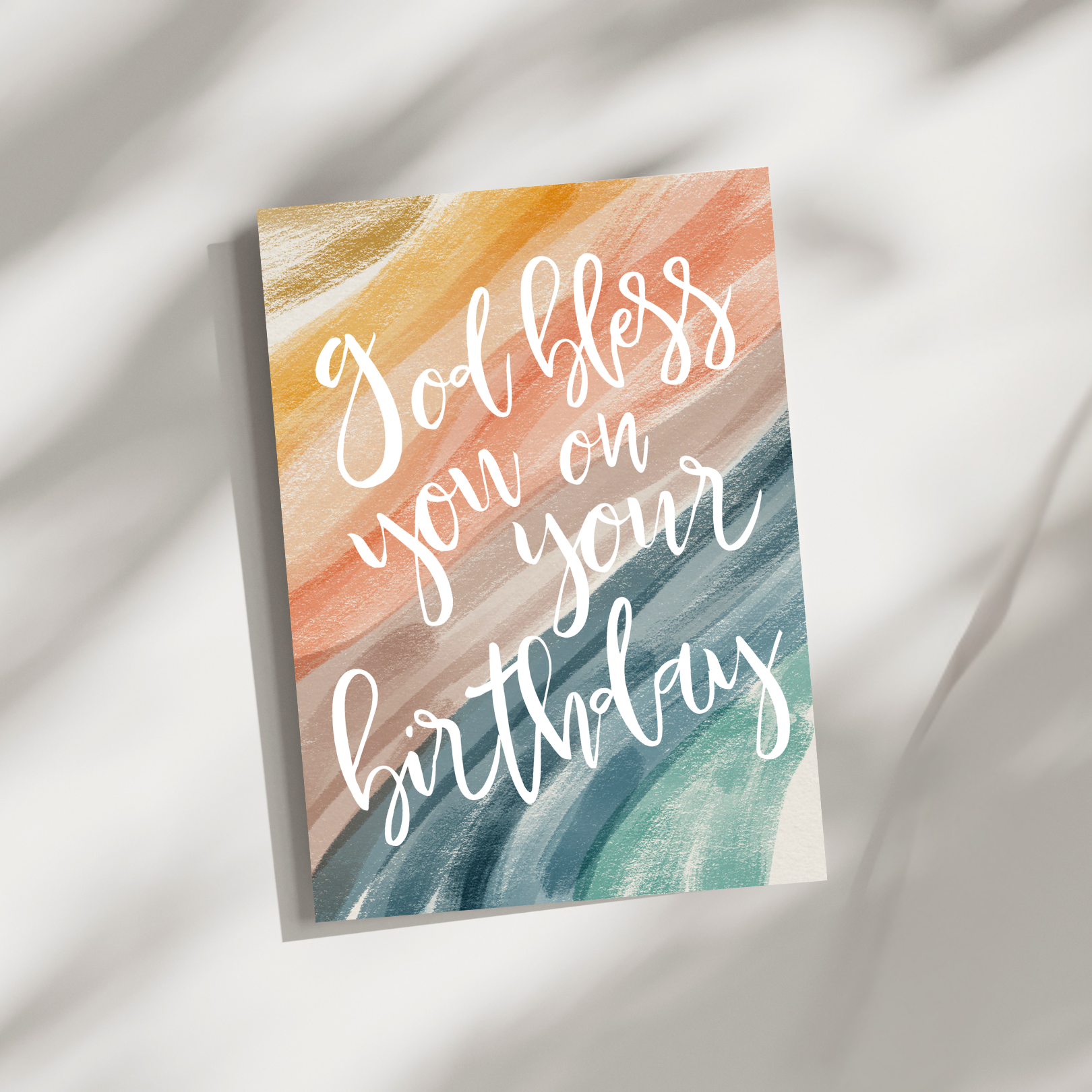 ‘God Bless You On Your Birthday’ Folded Greeting Card