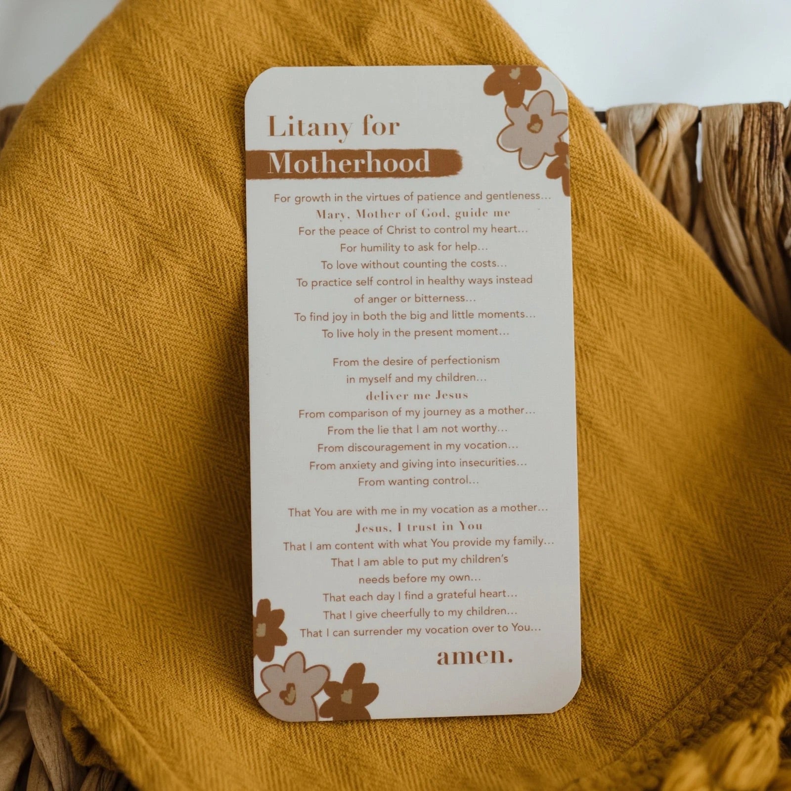 ‘Litany For Motherhood’ Prayer Card