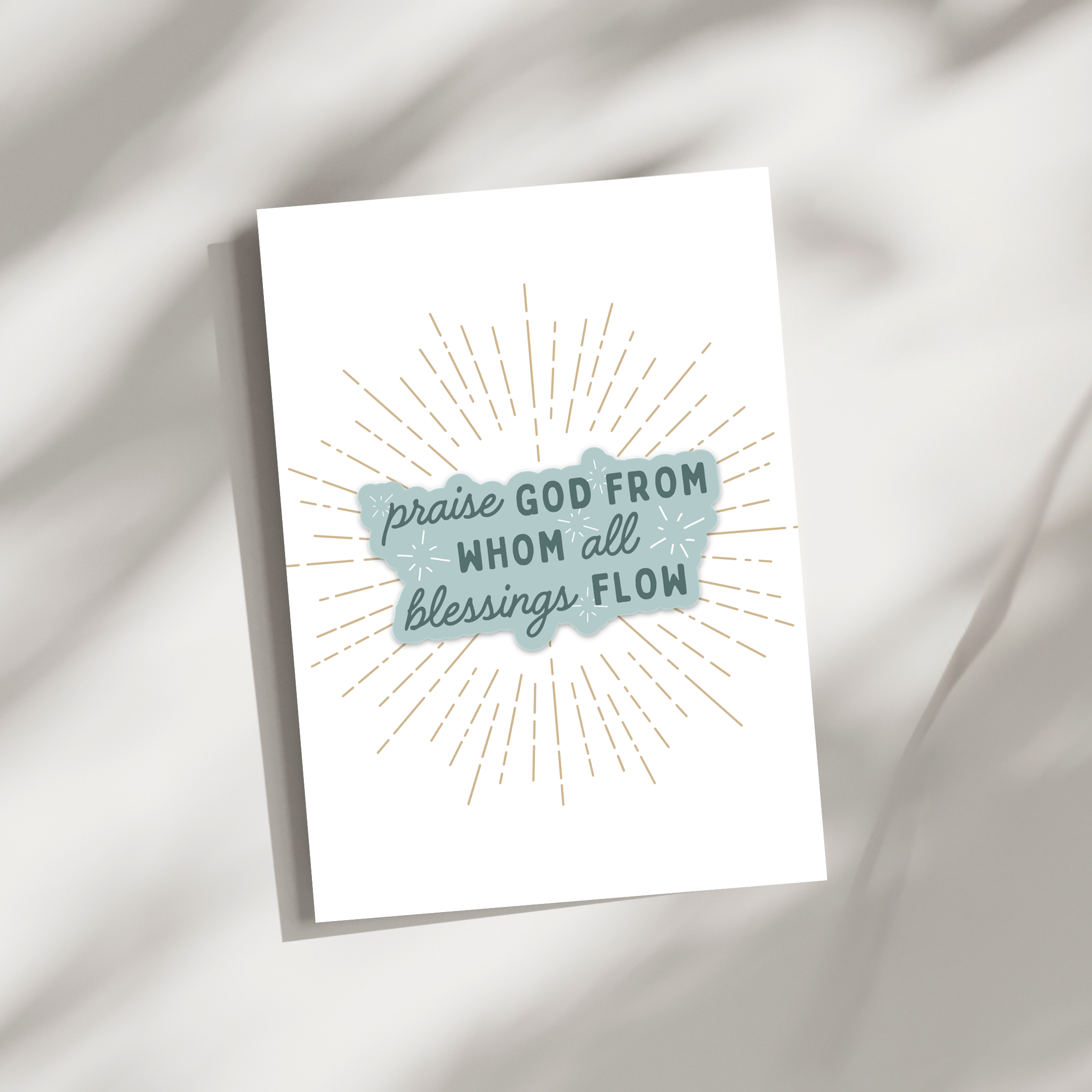 'Praise God From Whom All Blessings Flow' Sticker Card
