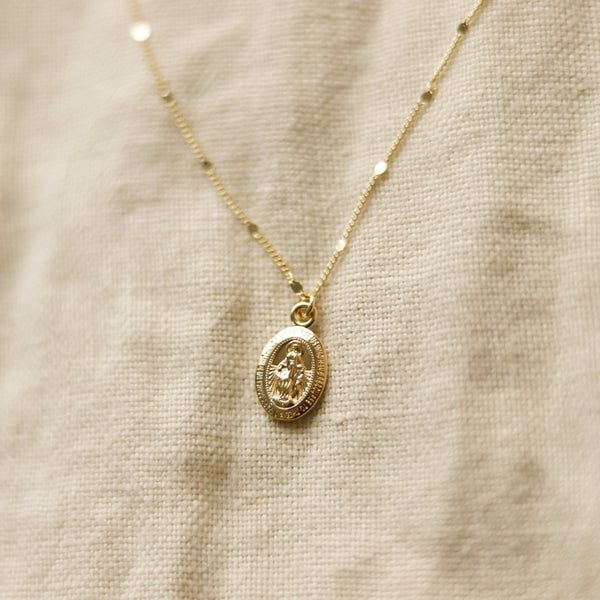 Signature Mini Miraculous Medal Necklace // 18k Gold-Filled