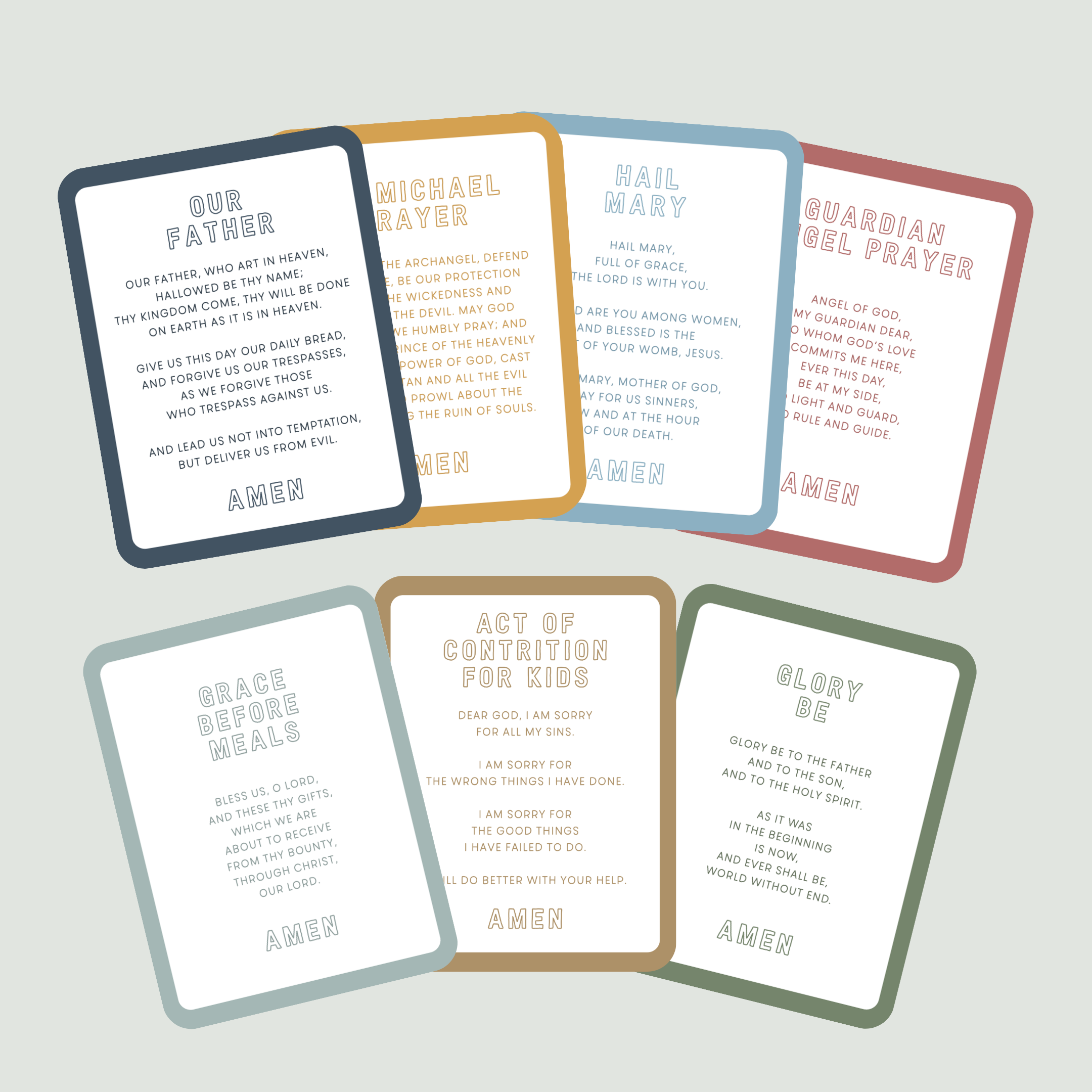 Catholic Prayer Card Collection For Kids