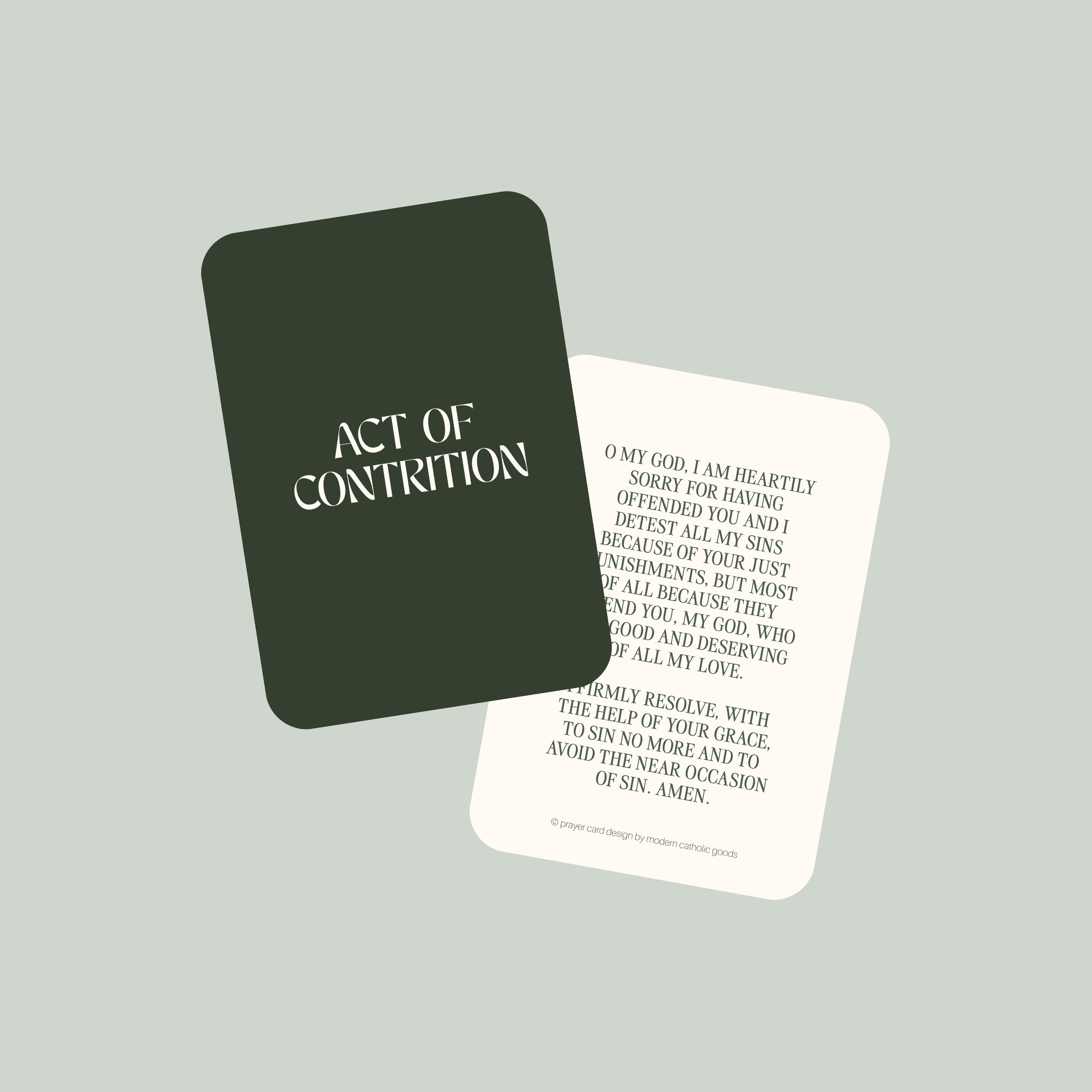 'Act of Contrition' Mini Prayer Card