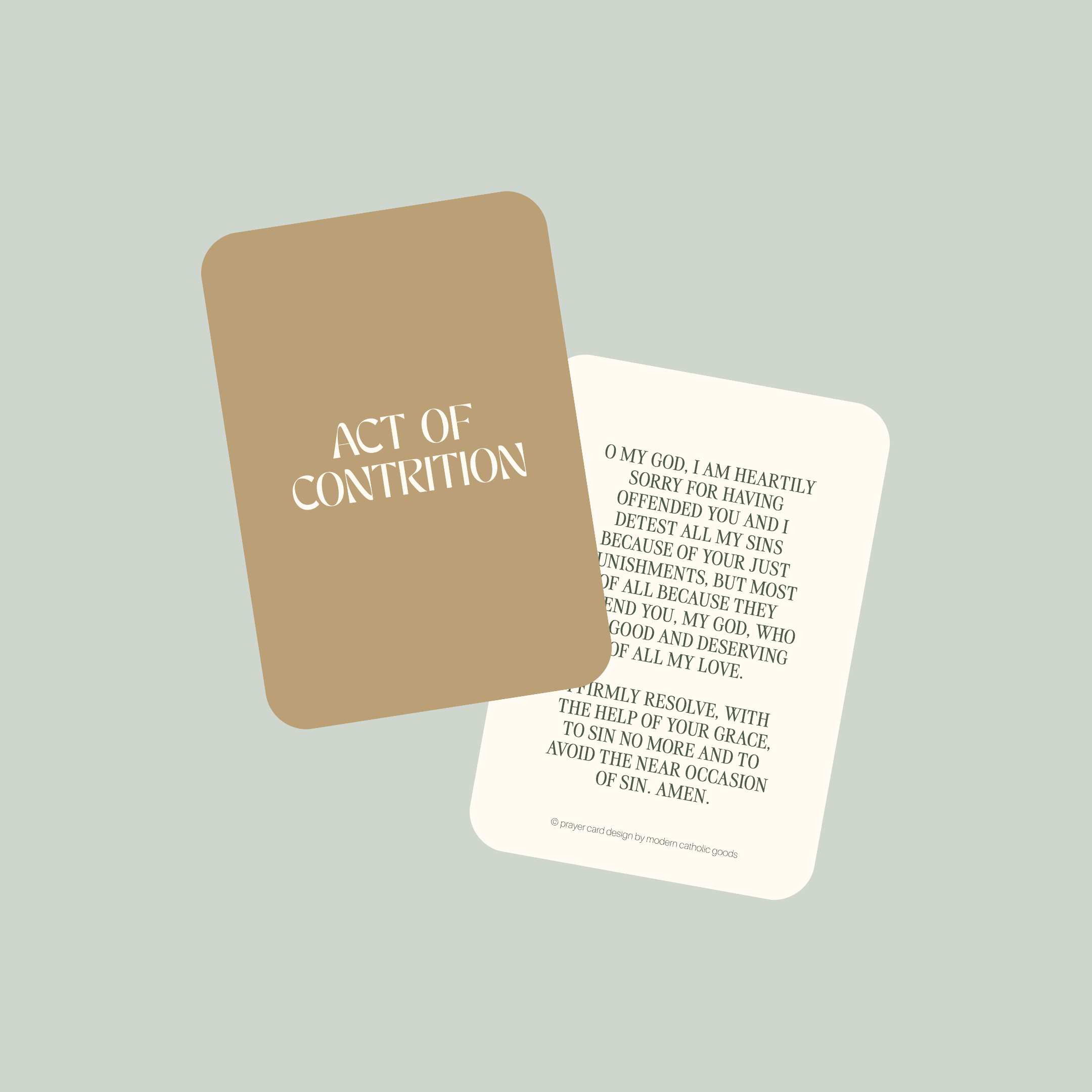 'Act of Contrition' Mini Prayer Card