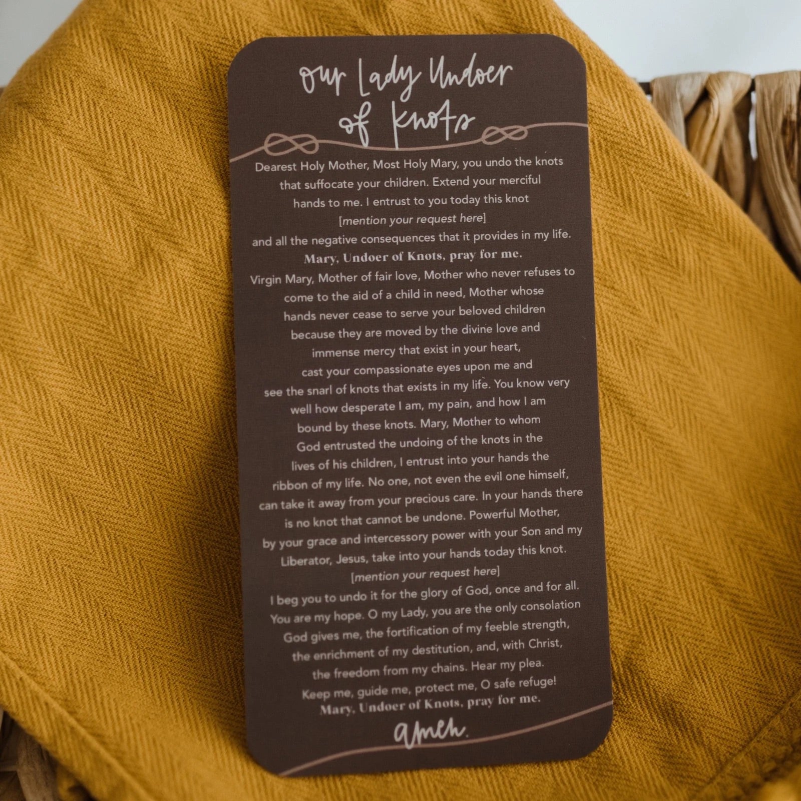 ‘Our Lady Undoer of Knots’ Prayer Card