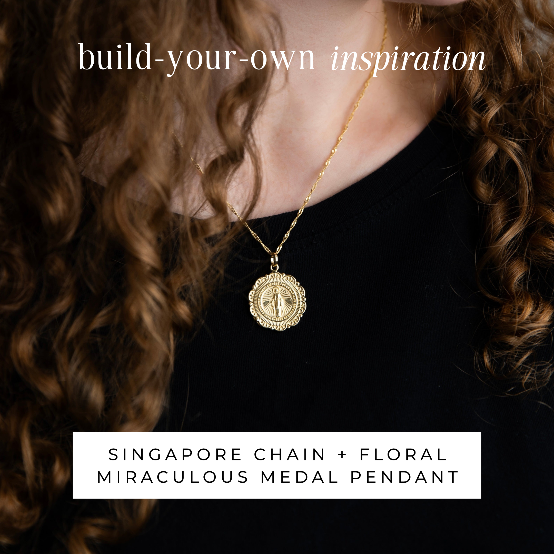 18k Gold-Filled Floral Miraculous Medal (Pendant Only)