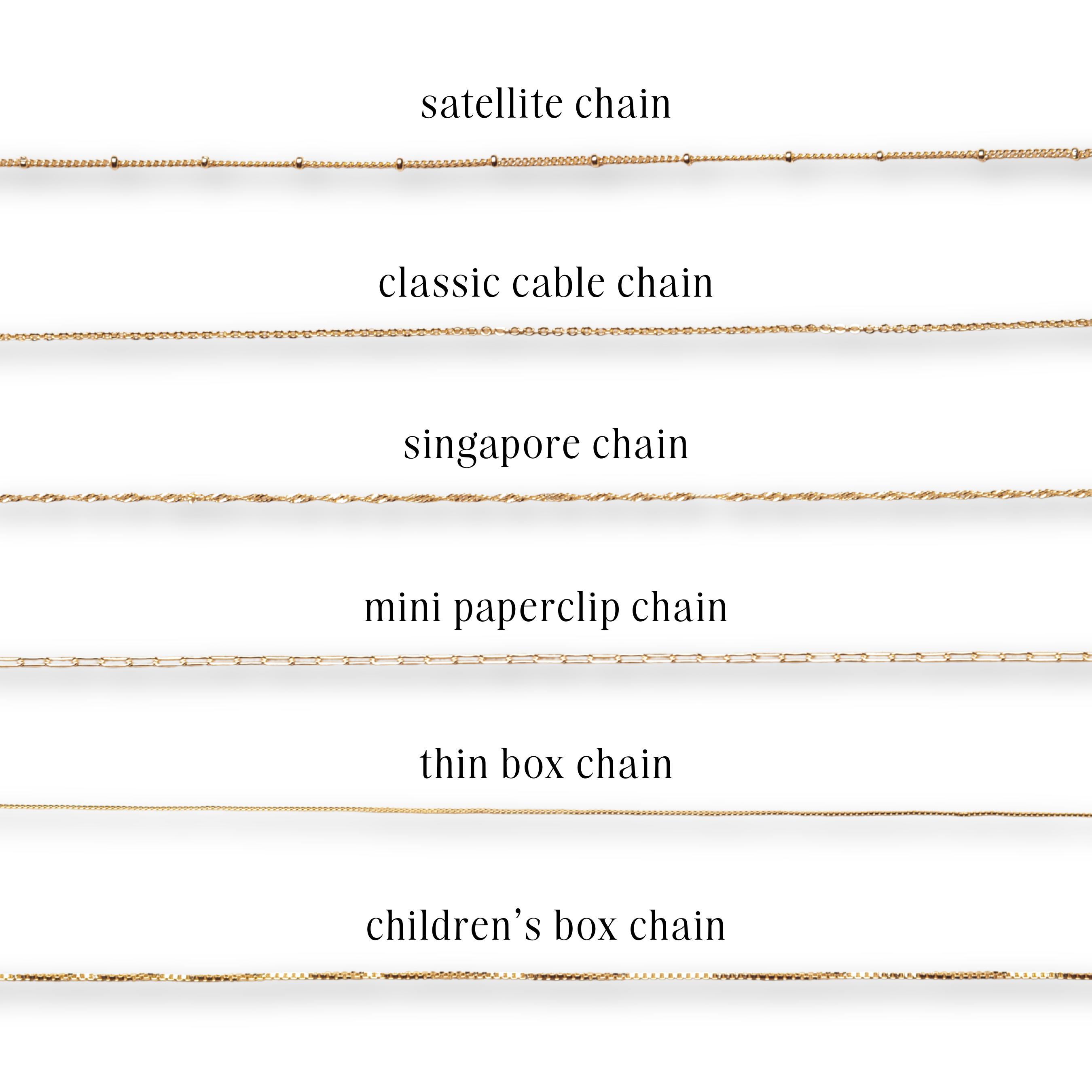 18k Gold-Filled Thin Box Chain (Chain Only)