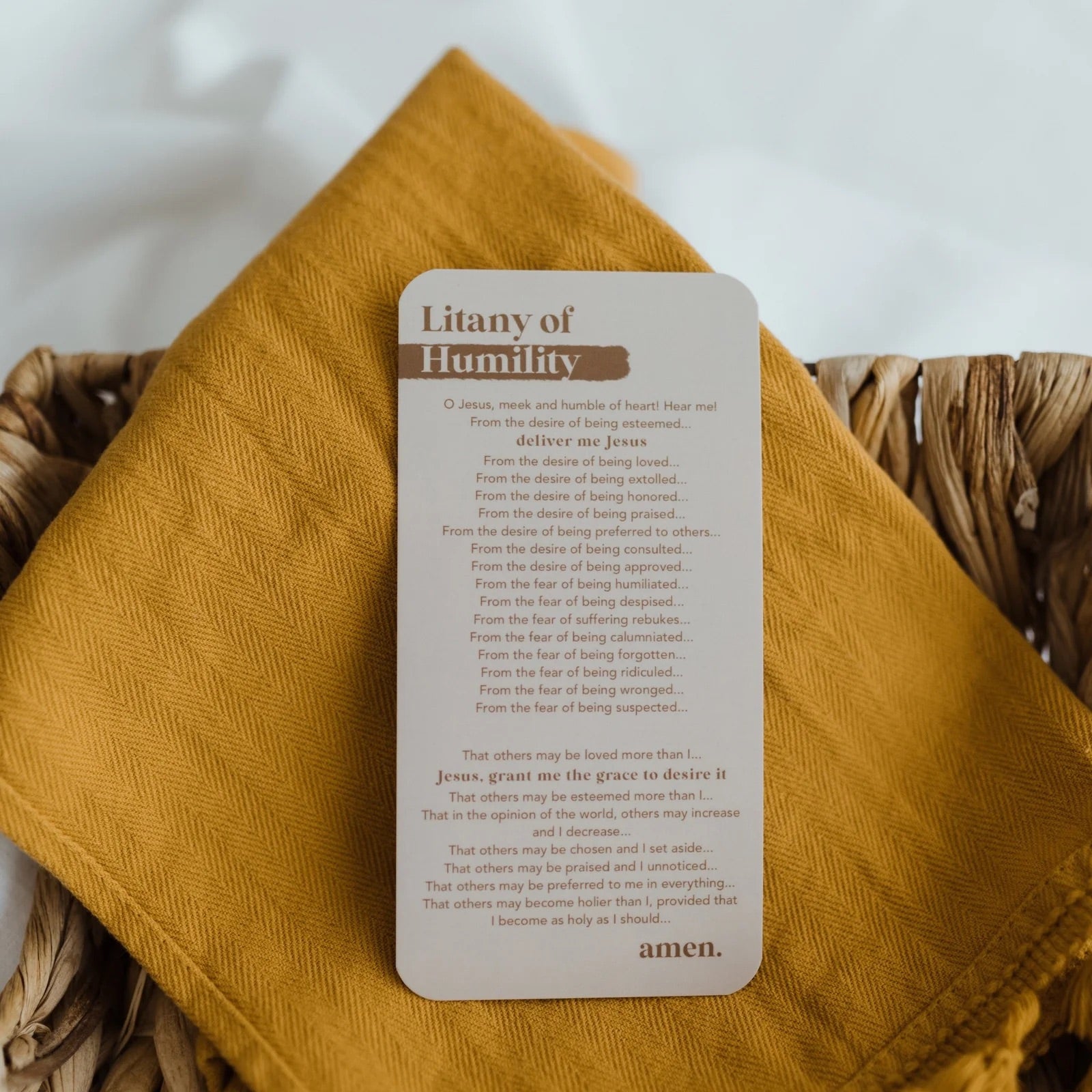 ‘Litany of Humility’ Prayer Card