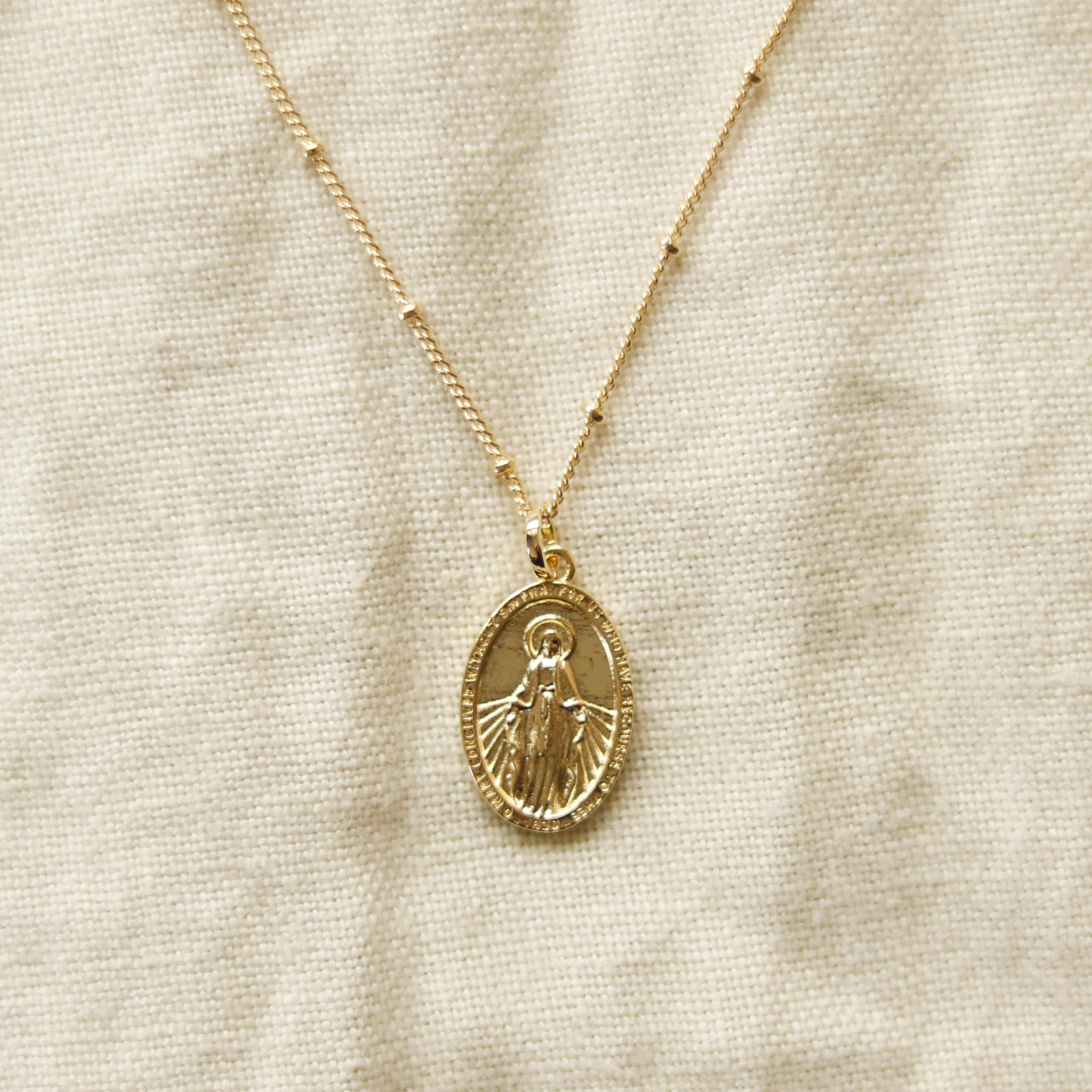 Classic Miraculous Medal Necklace // 18k Gold-Filled