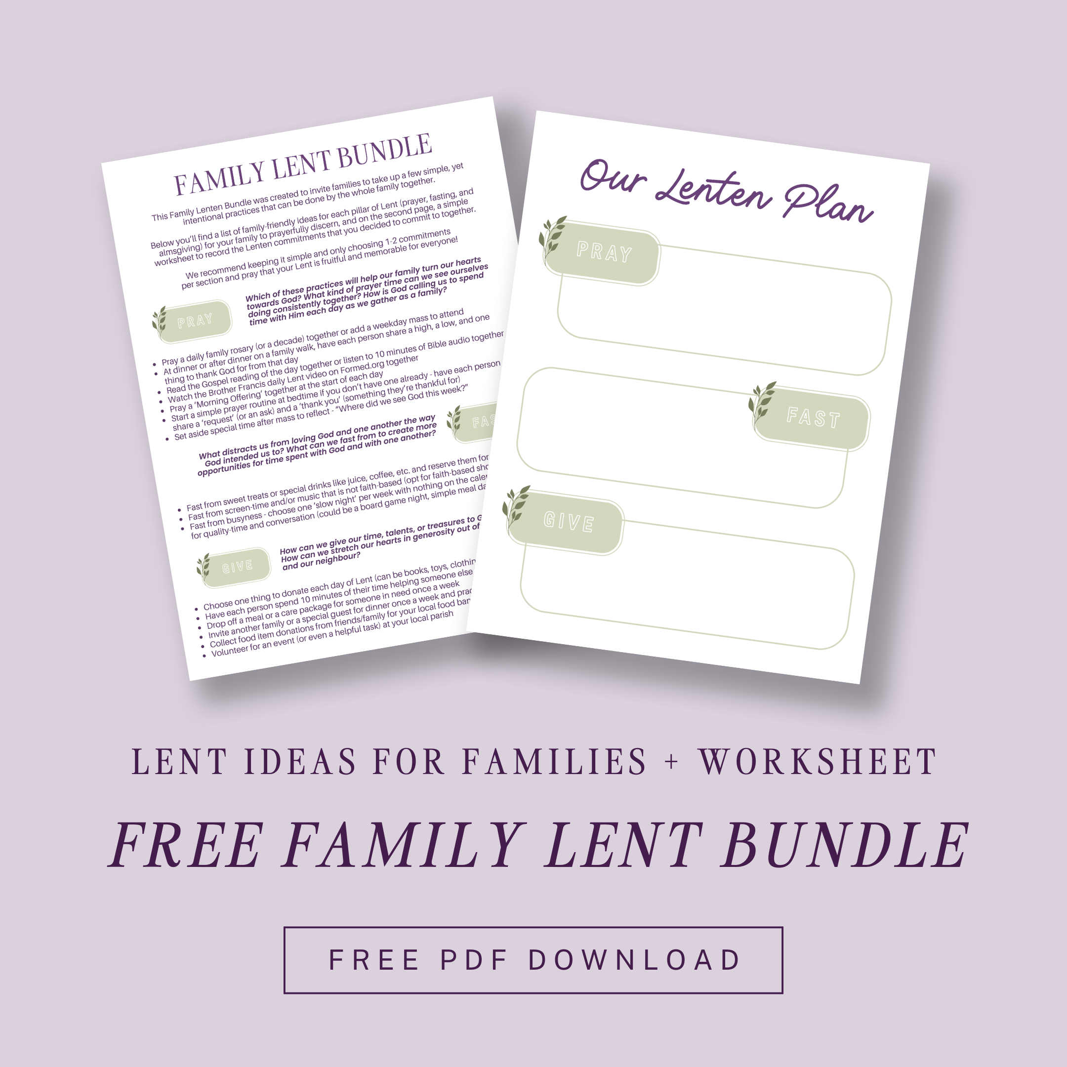 Free Family Lent Bundle (PDF Download)