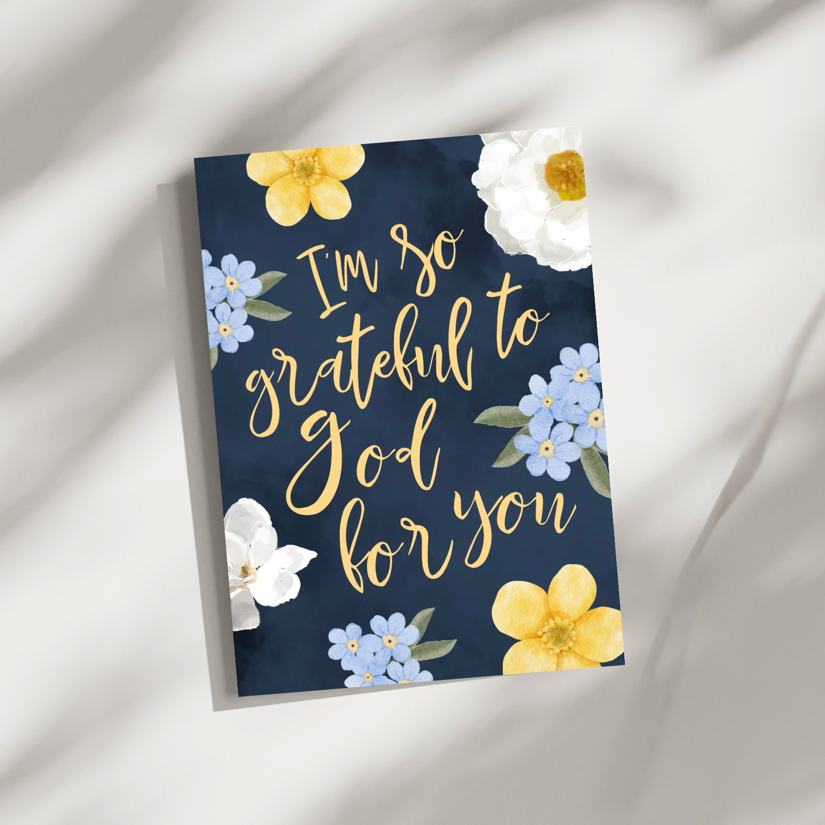 ‘Grateful To God For You’ Folded Greeting Card