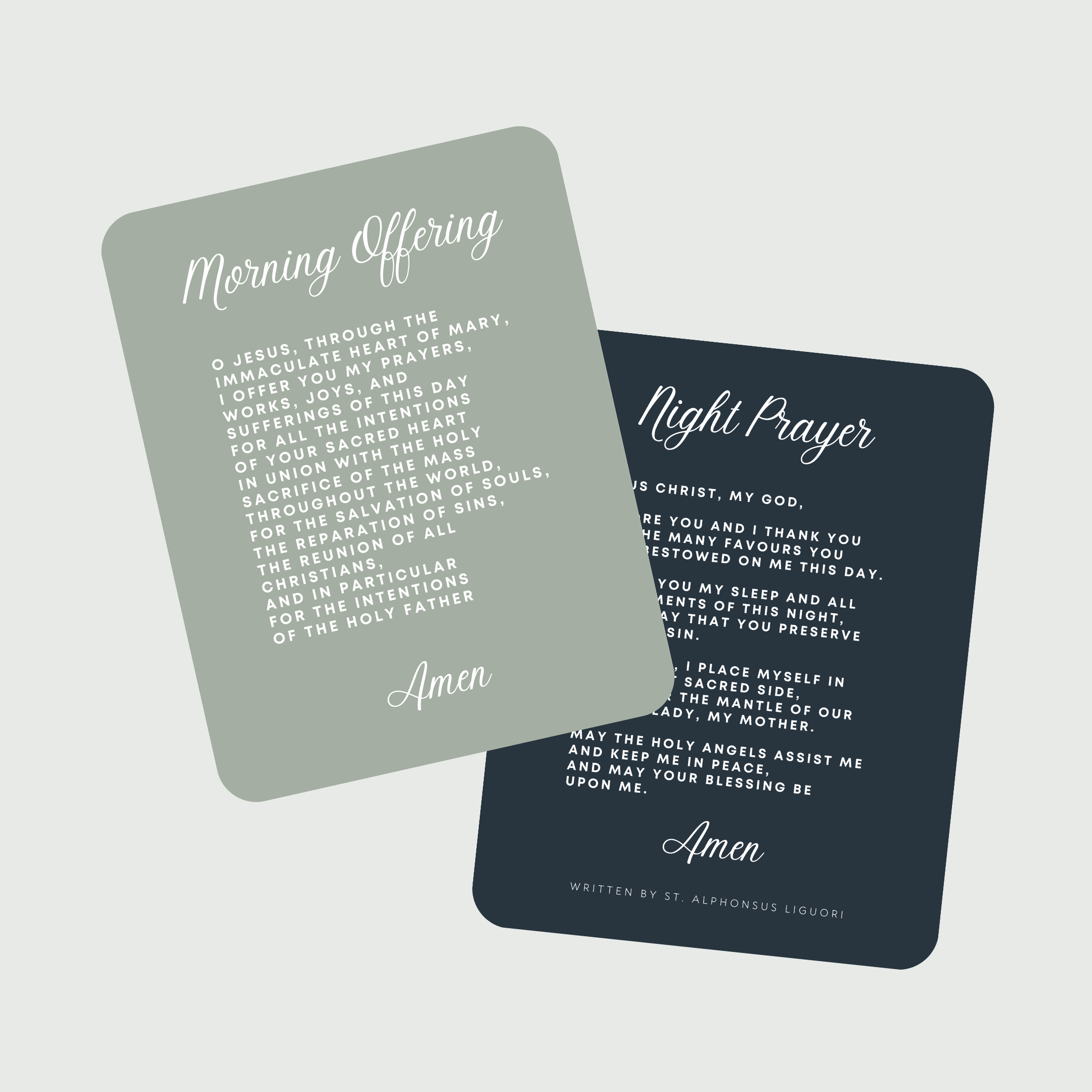 'Morning and Night' Prayer Card