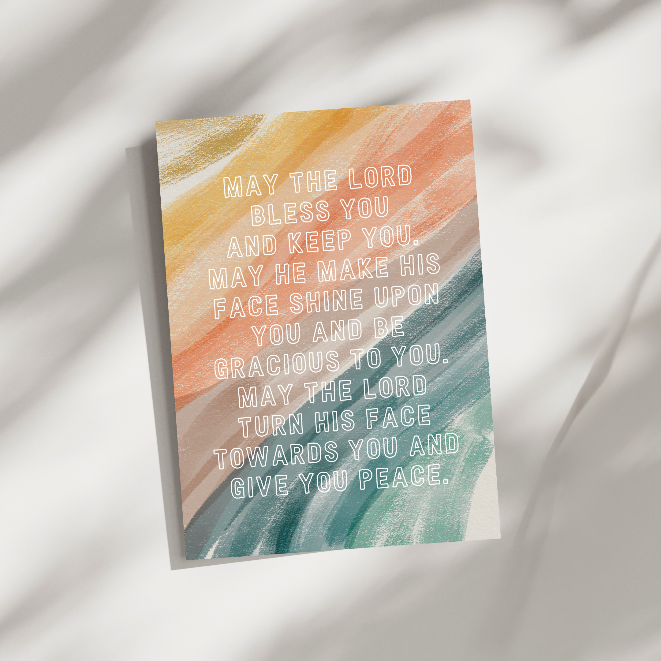 ‘Numbers Blessing’ Folded Greeting Card