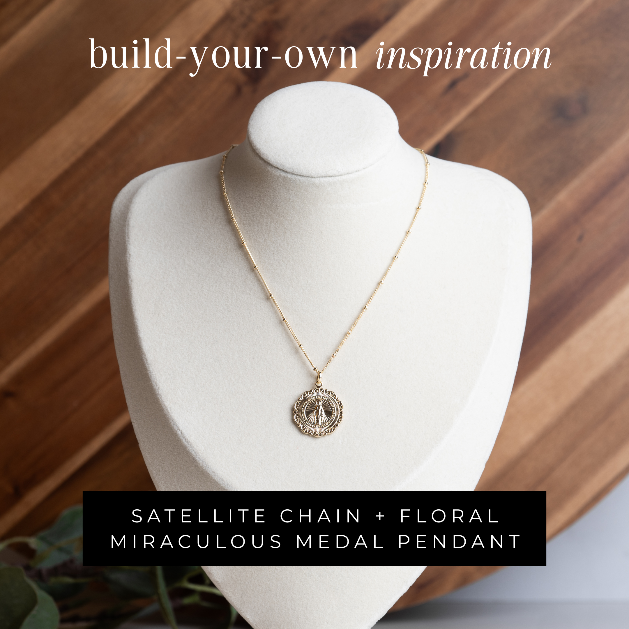 18k Gold-Filled Floral Miraculous Medal (Pendant Only)