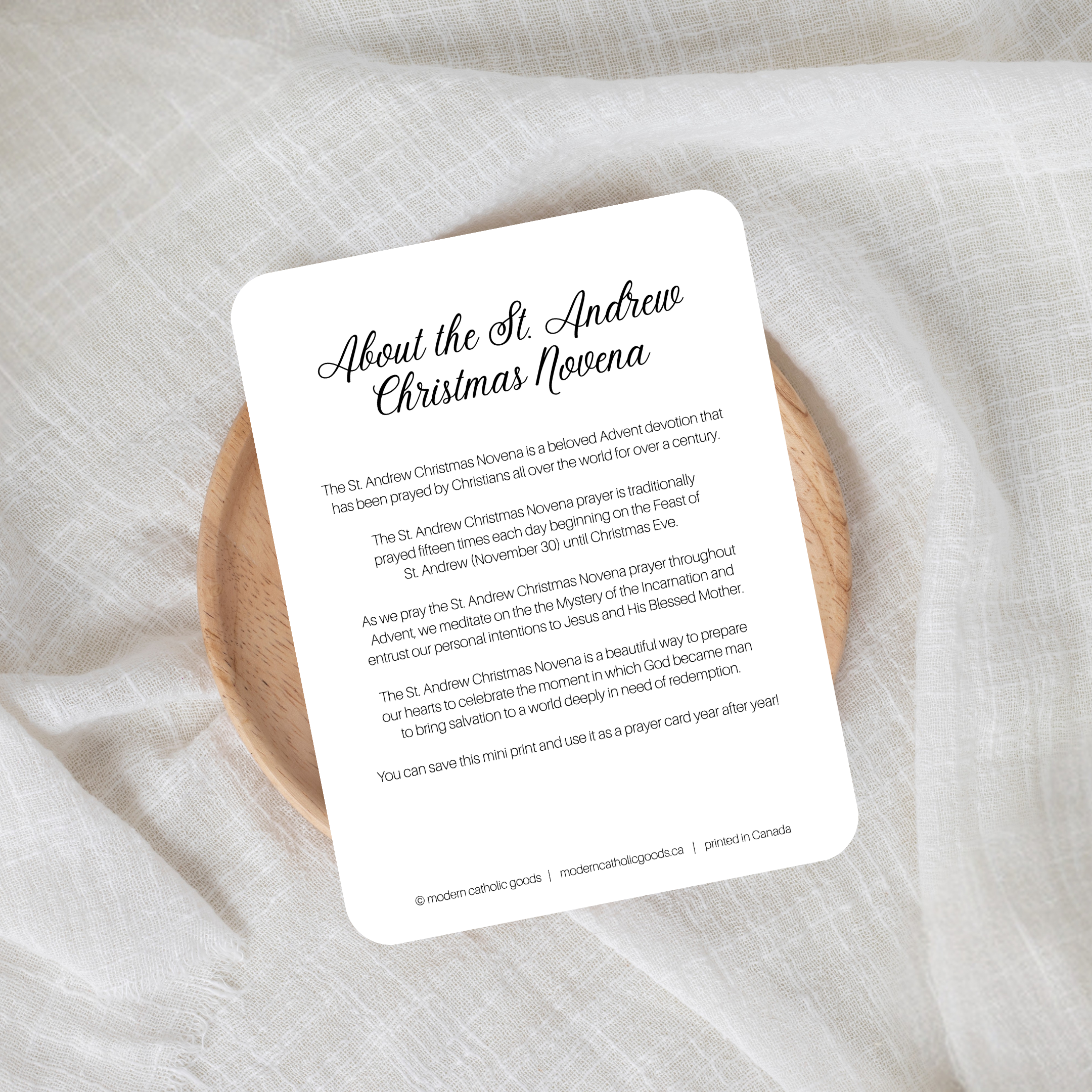 'St. Andrew Christmas Novena' Prayer Card
