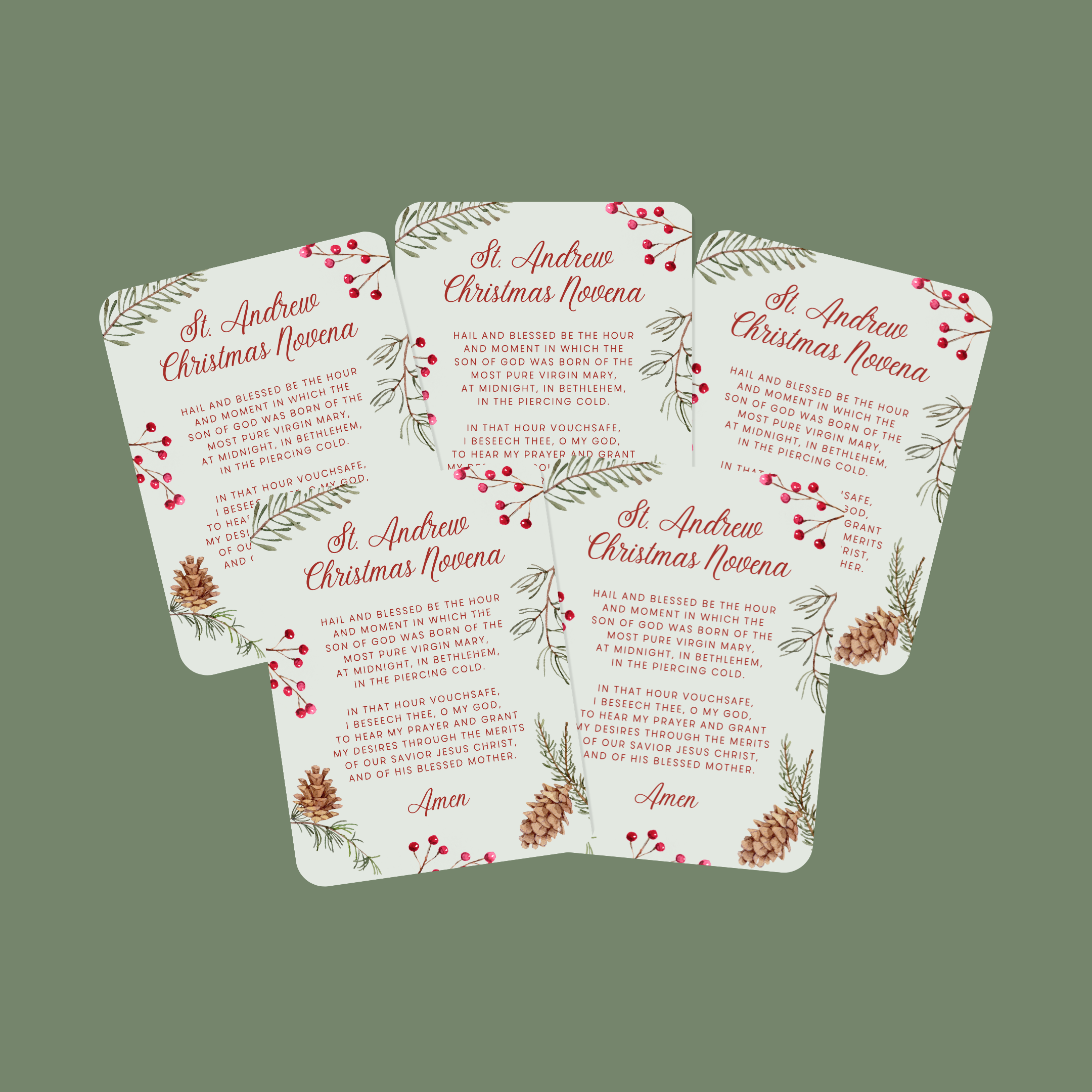 'St. Andrew Christmas Novena' Prayer Card
