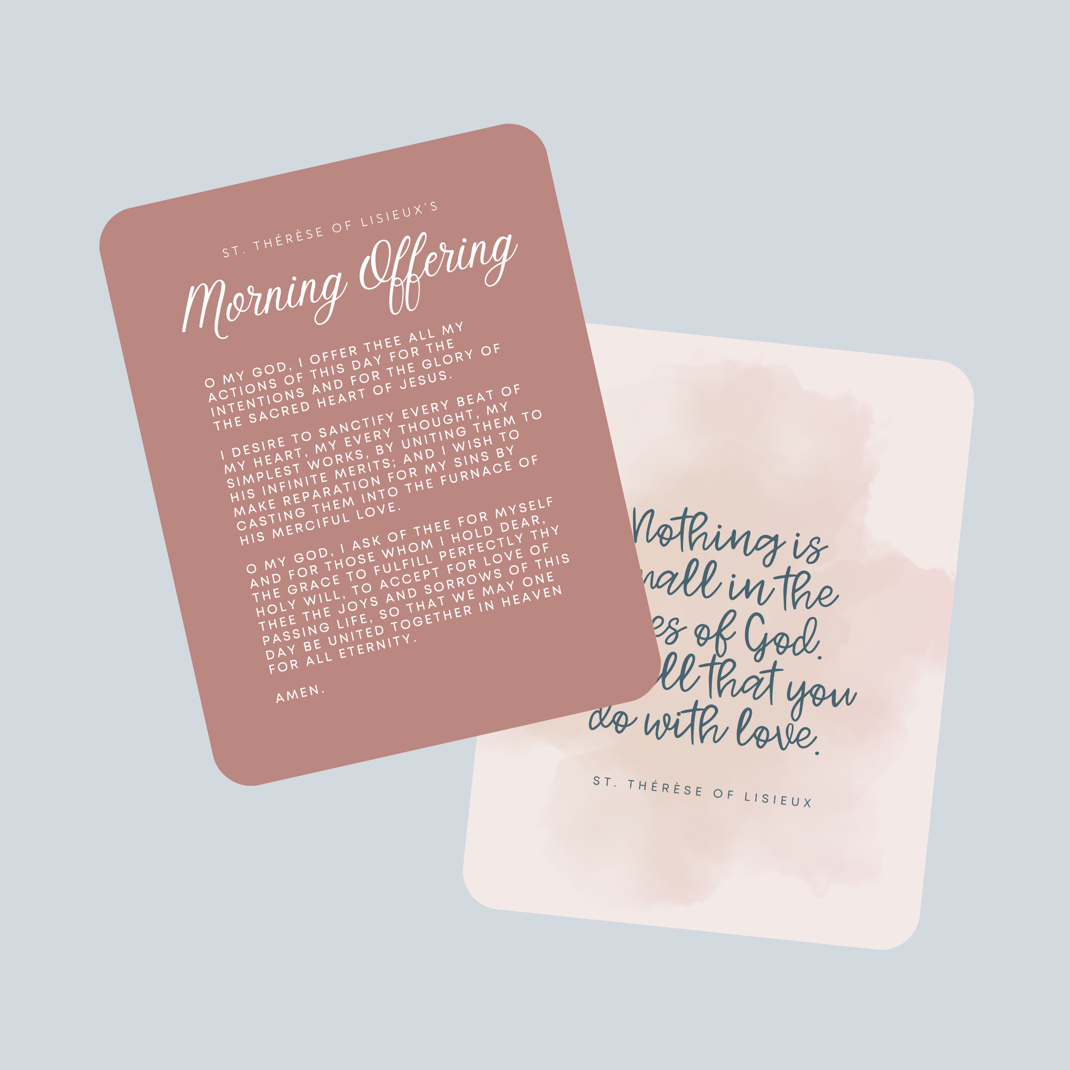 'St. Therese of Lisieux Morning Offering' Prayer Card