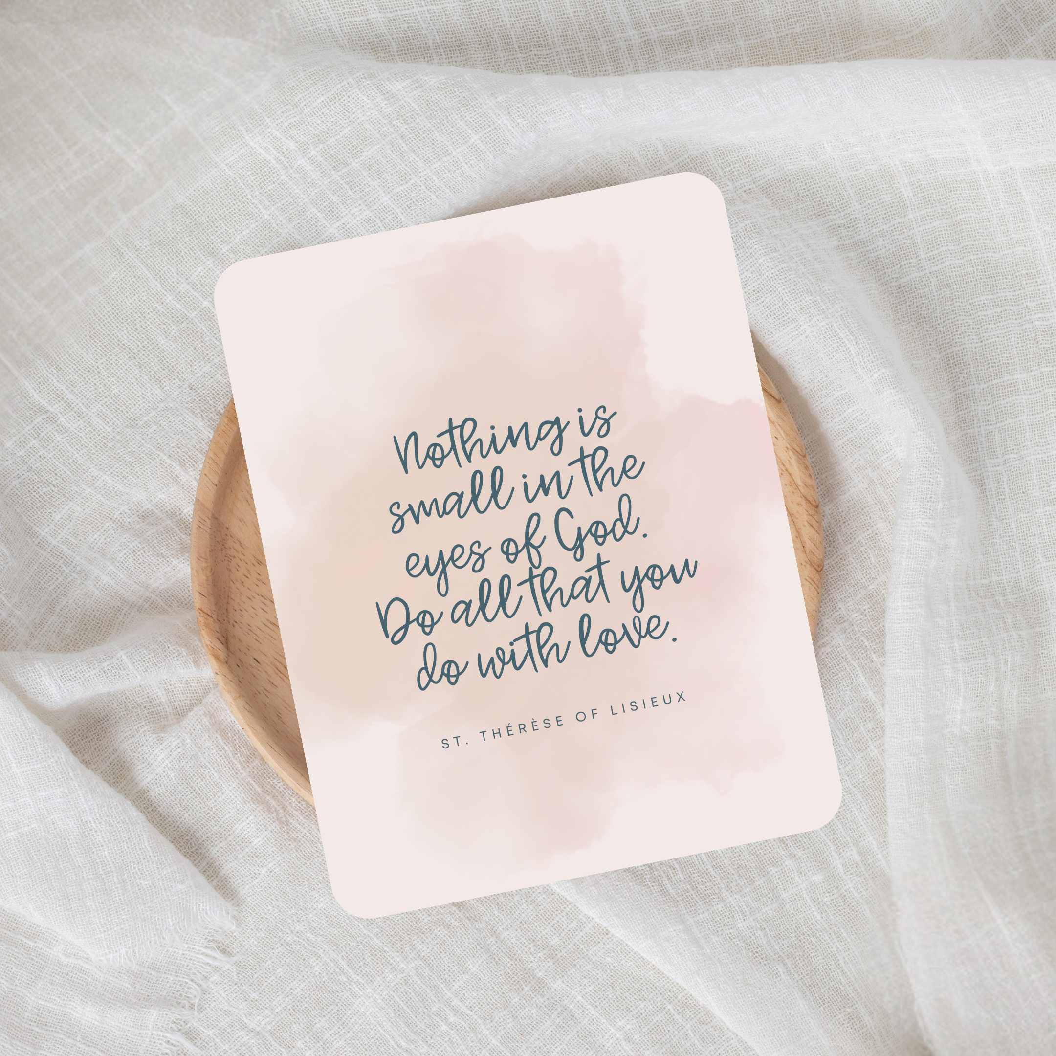 'St. Therese of Lisieux's Morning Offering' Prayer Card