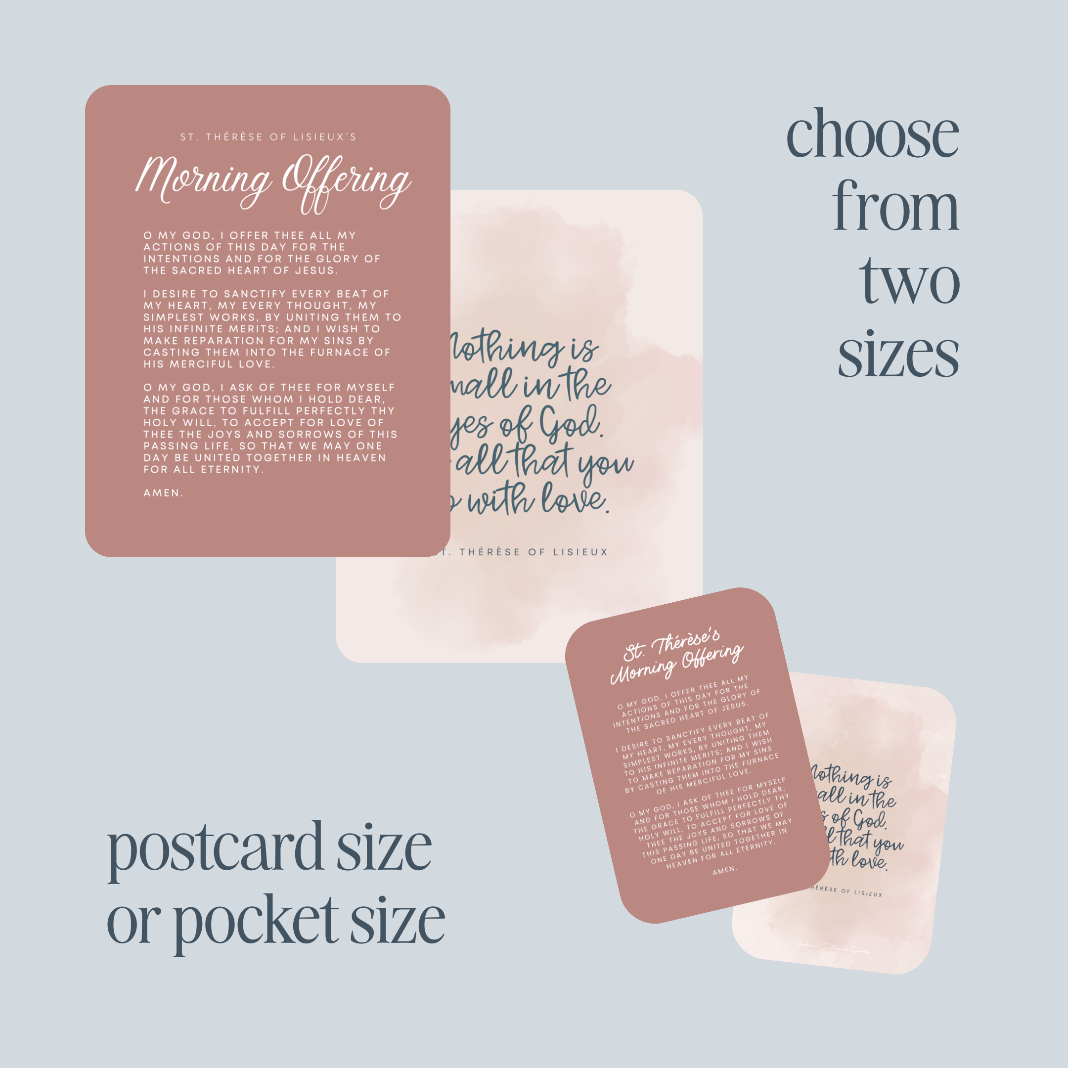 'St. Therese of Lisieux Morning Offering' Prayer Card