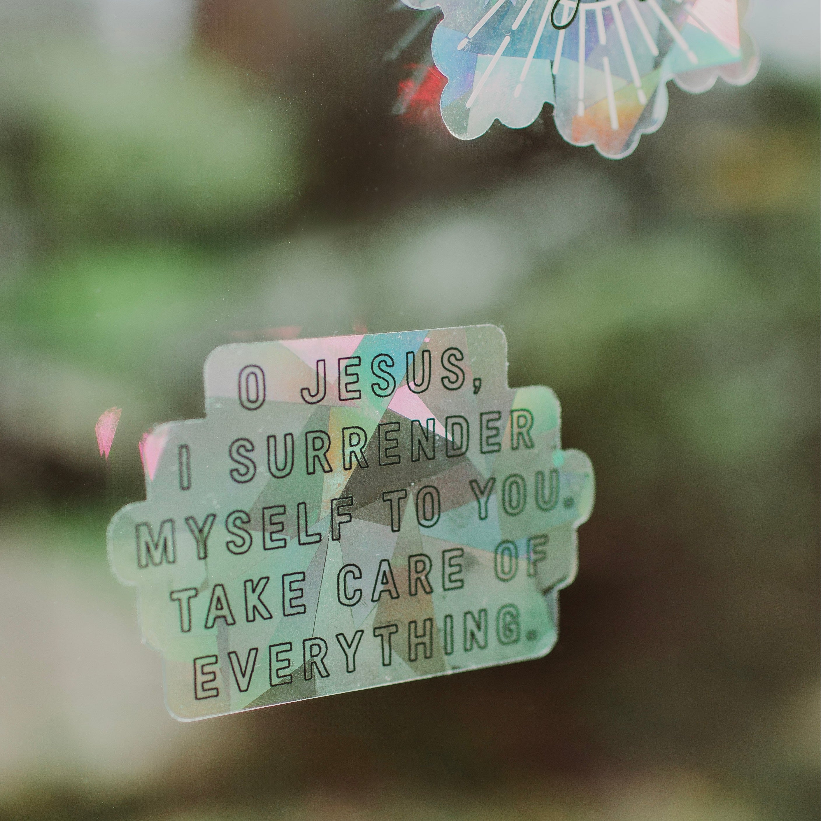 'Jesus I Surrender' Suncatcher Sticker