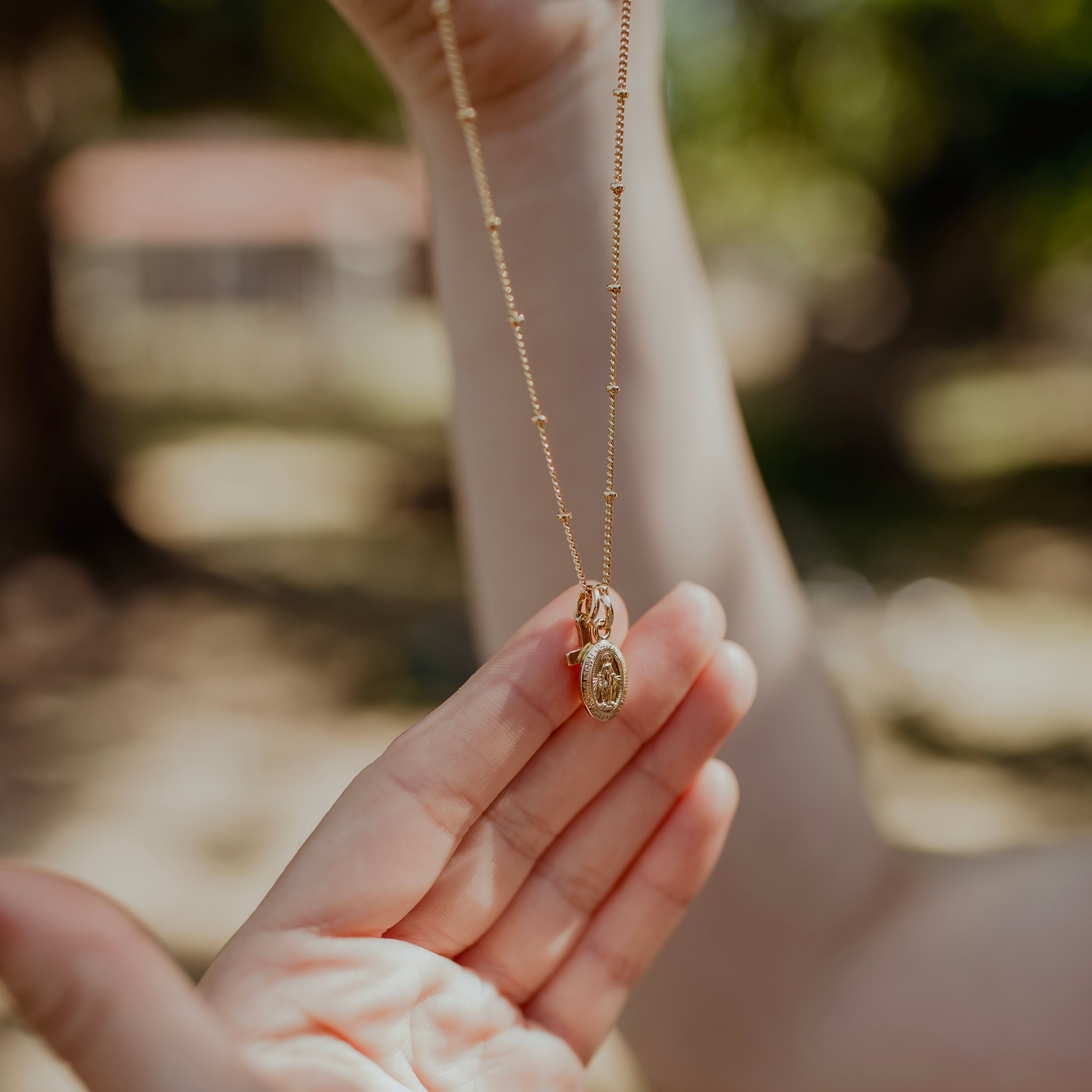 Mini Cross + Miraculous Medal Necklace // 18k Gold-Filled