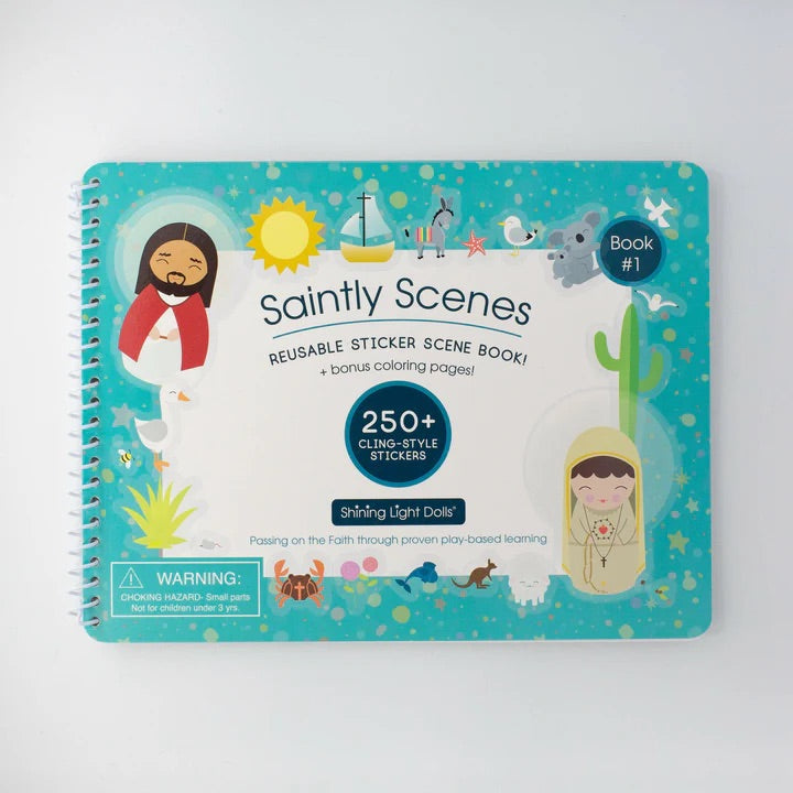 Saintly Scenes Reusable Sticker and Colouring Book