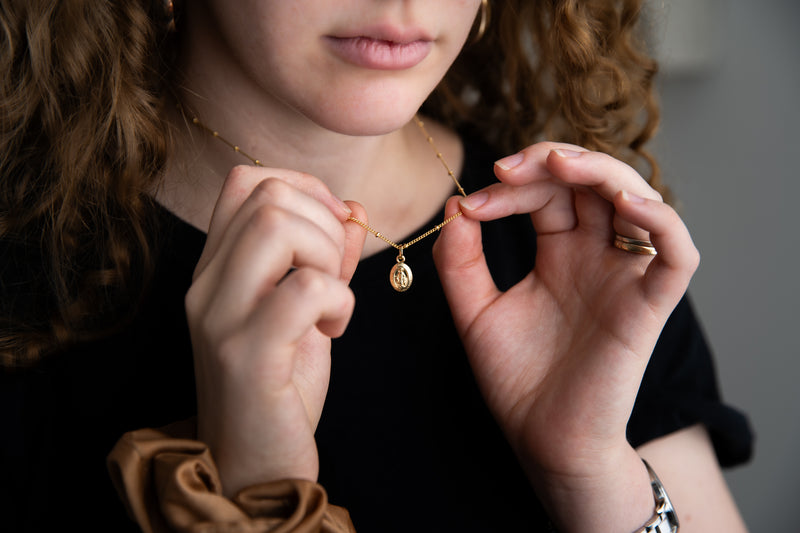 Essential Mini Miraculous Medal Necklace // 18k Gold-Filled