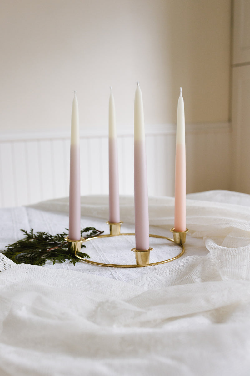 100% Pure Beeswax Hand-Dipped Advent Candle Set