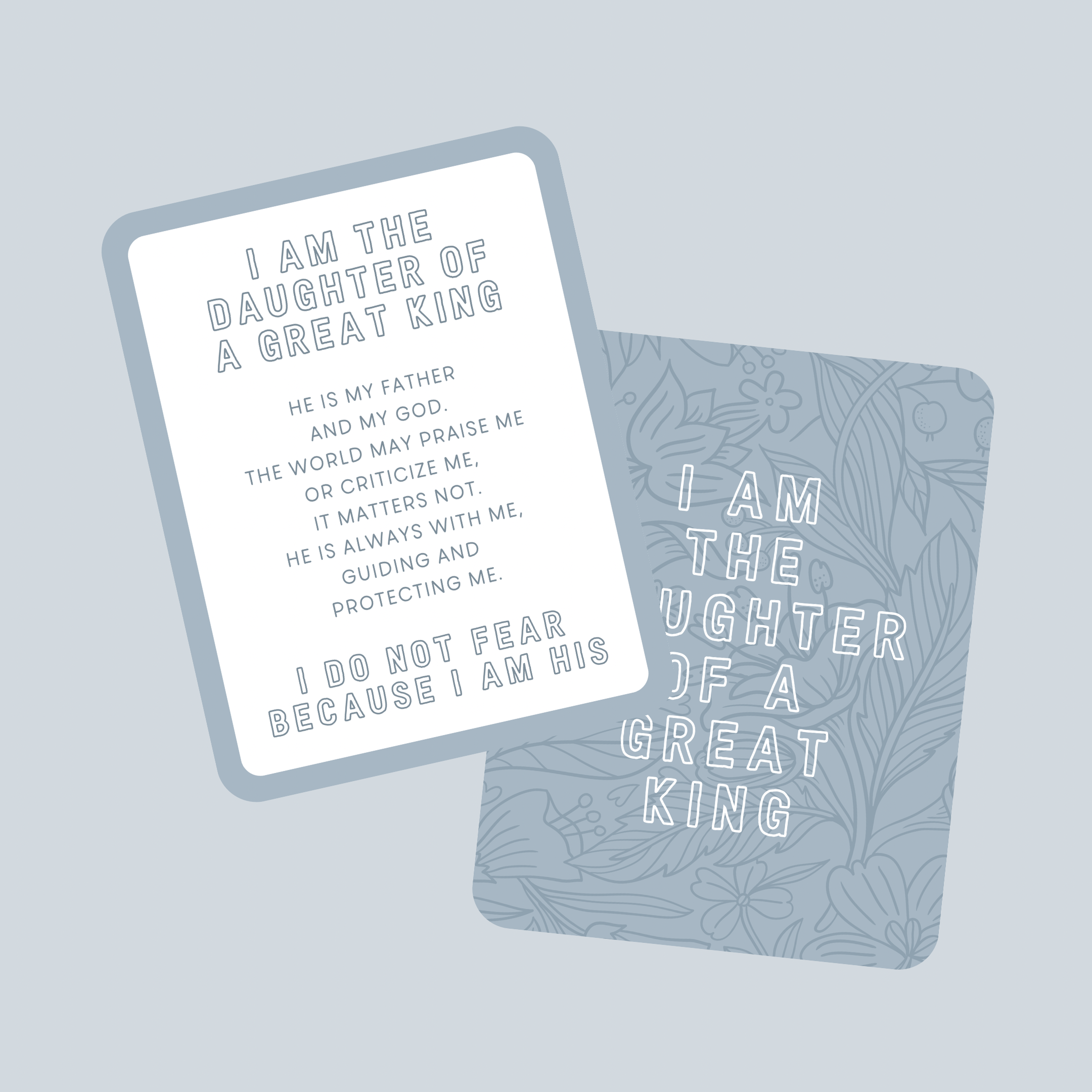 Soft Blue ‘Daughter Of A Great King’ Affirmation Card