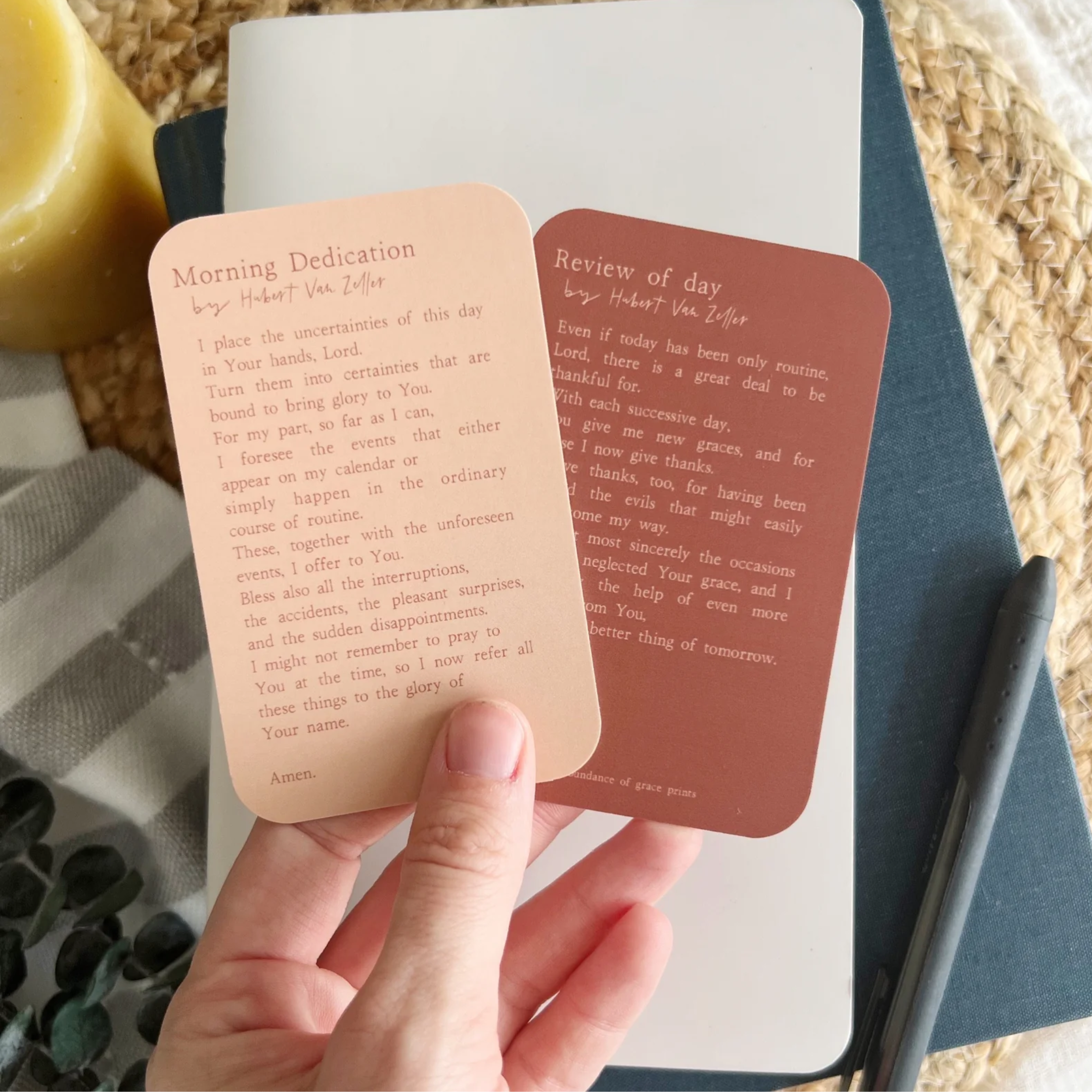 ‘Morning Dedication and Review of Day’ Prayer Card