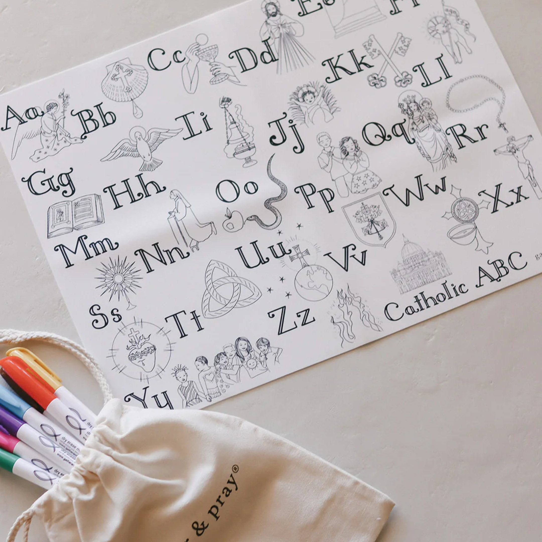 Catholic Reusable Colouring Placemat