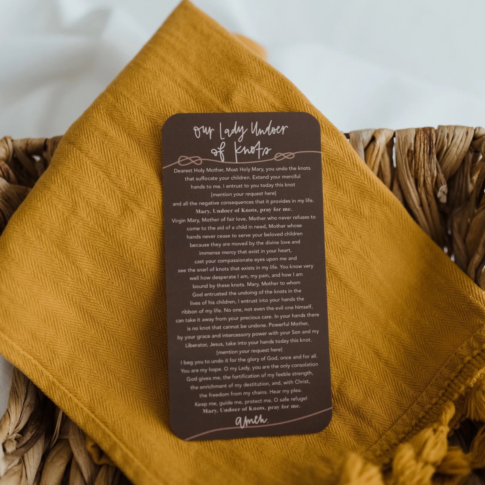 ‘Our Lady Undoer of Knots’ Prayer Card