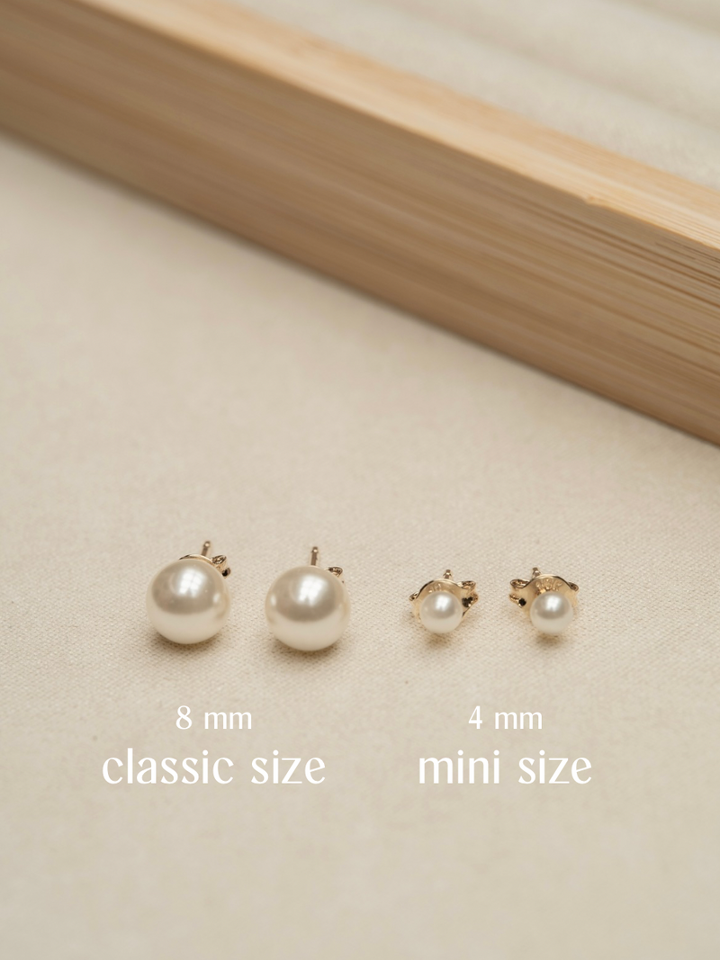 Mini Pearl Earrings // 18k Gold-Filled