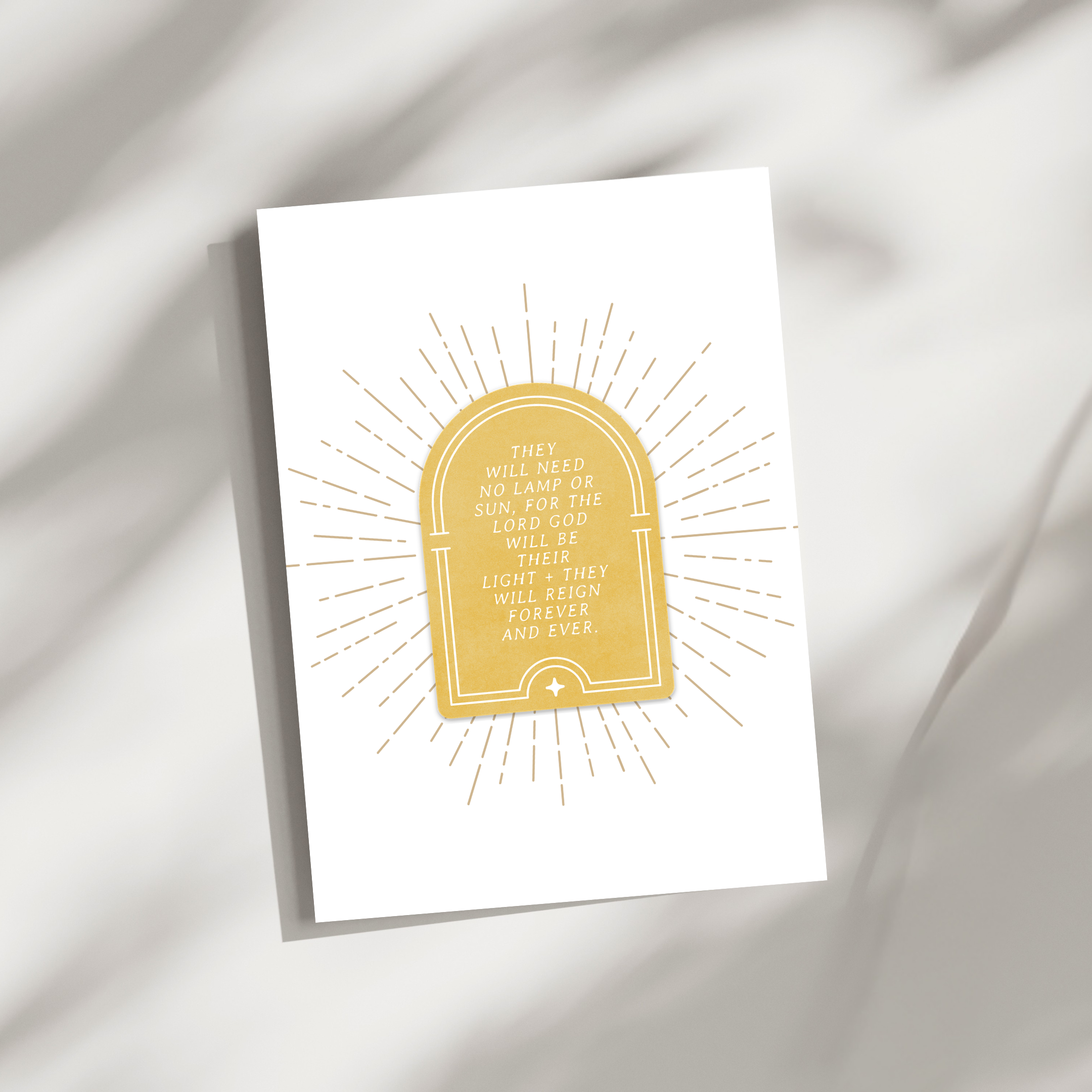 'Revelation 22:5' Sticker Card