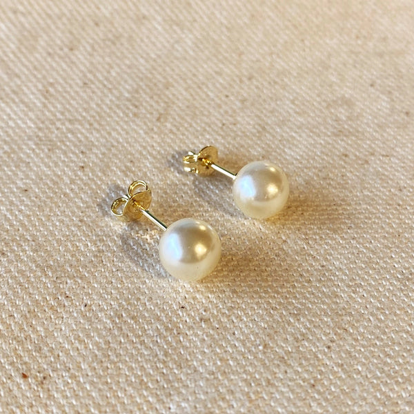 Classic Pearl Earrings // 18k Gold-Filled