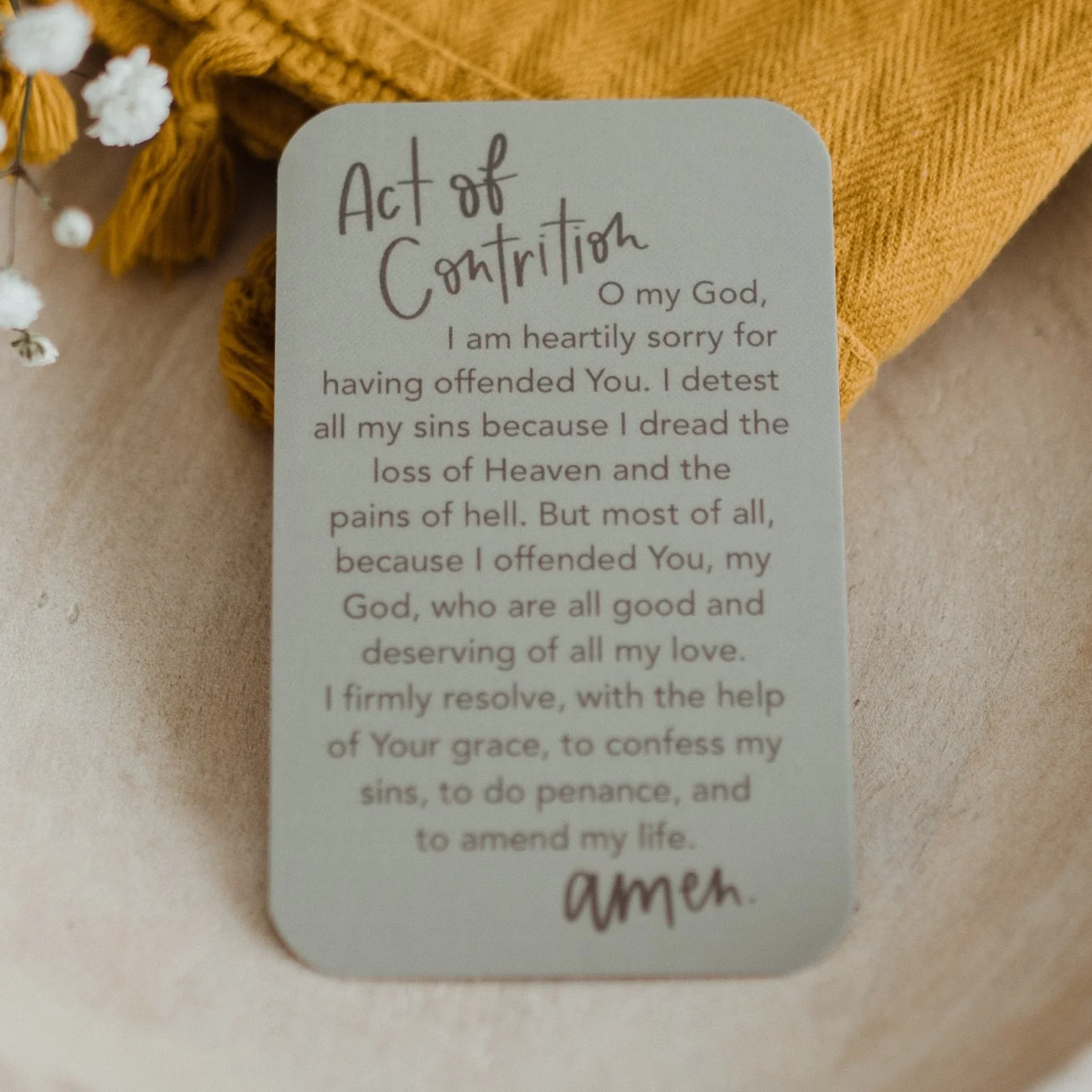 ‘Act of Contrition’ Prayer Card