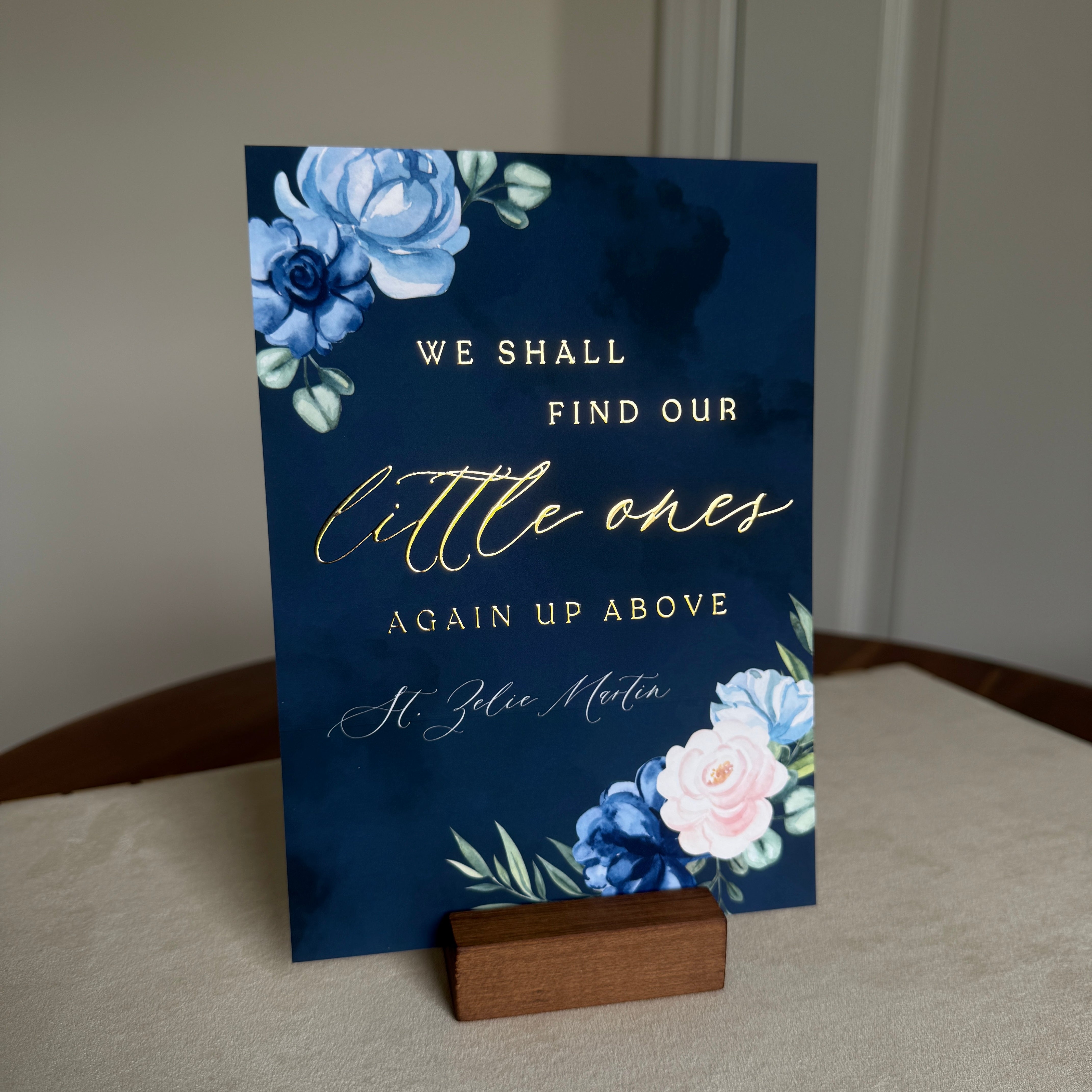 ‘We Shall Find Our Little Ones Up Above’ 2-in-1 Gold-Foil Print and Greeting Card