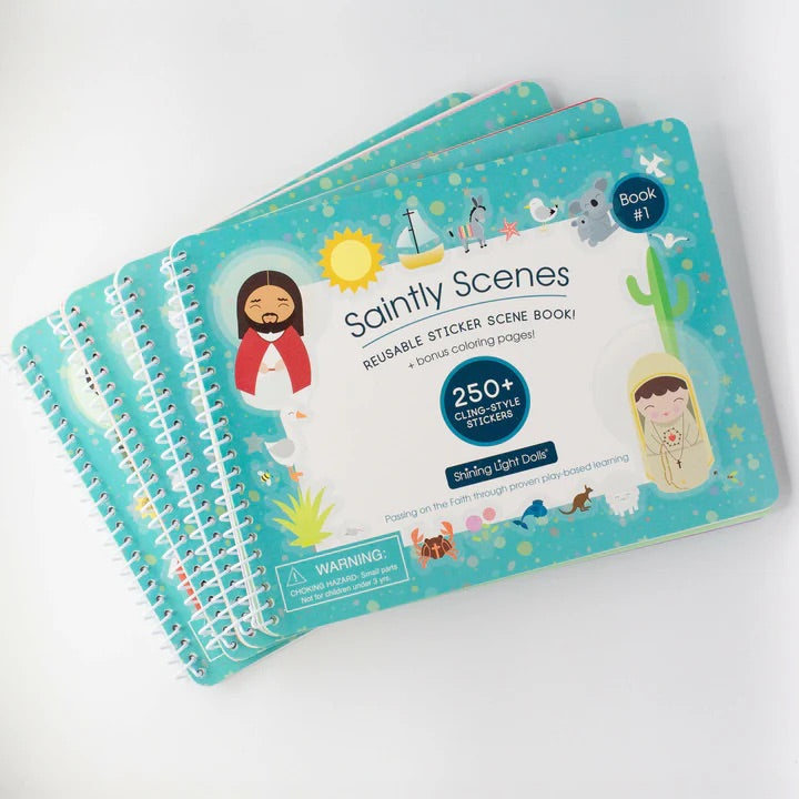 Saintly Scenes Reusable Sticker and Colouring Book