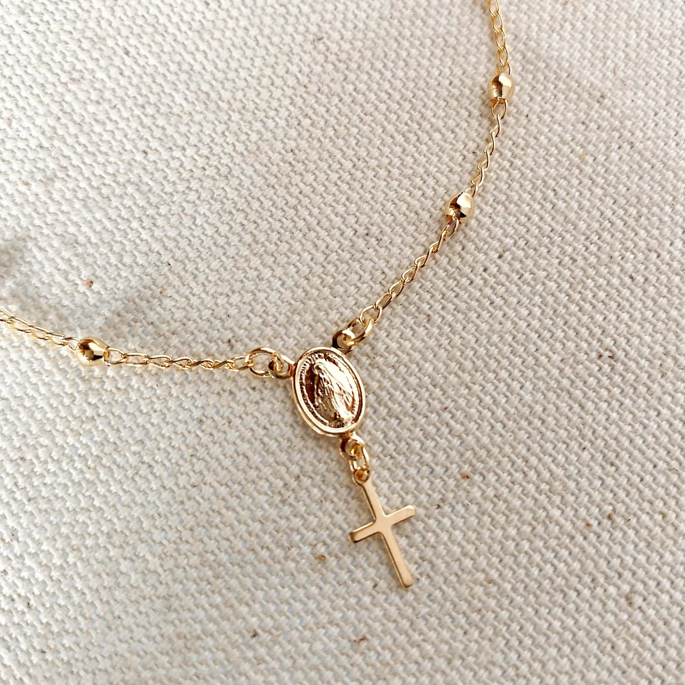 Minimalist Rosary Bracelet // 18k Gold-Filled