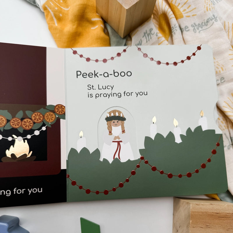 *RESTOCKING SOON* Peek-A-Boo Saints Catholic Board Book