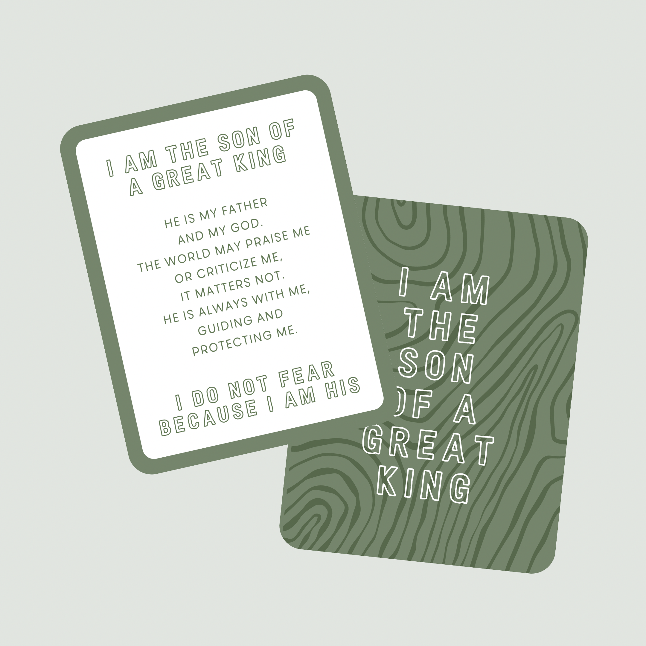 Forest Green ‘Son Of A Great King’ Affirmation Card