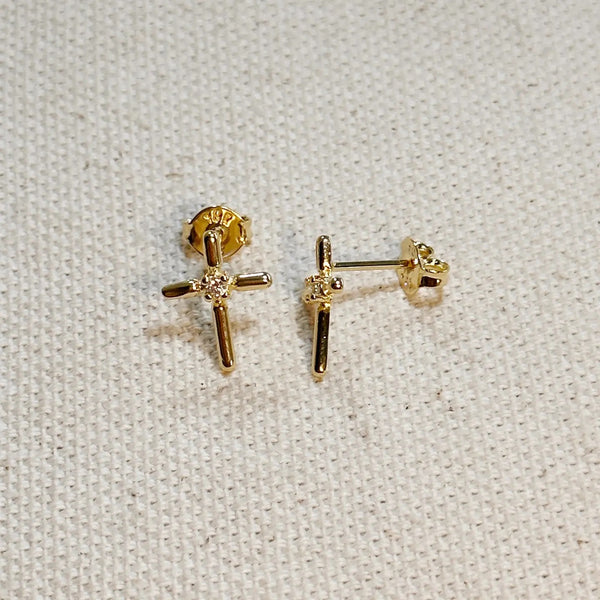 Mini Cross Earrings // 18k Gold-Filled