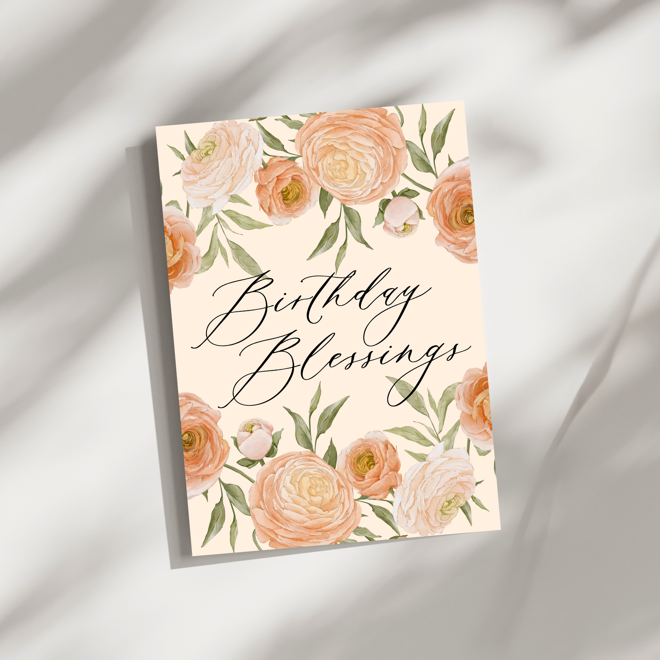 ‘Birthday Blessings’ Folded Greeting Card