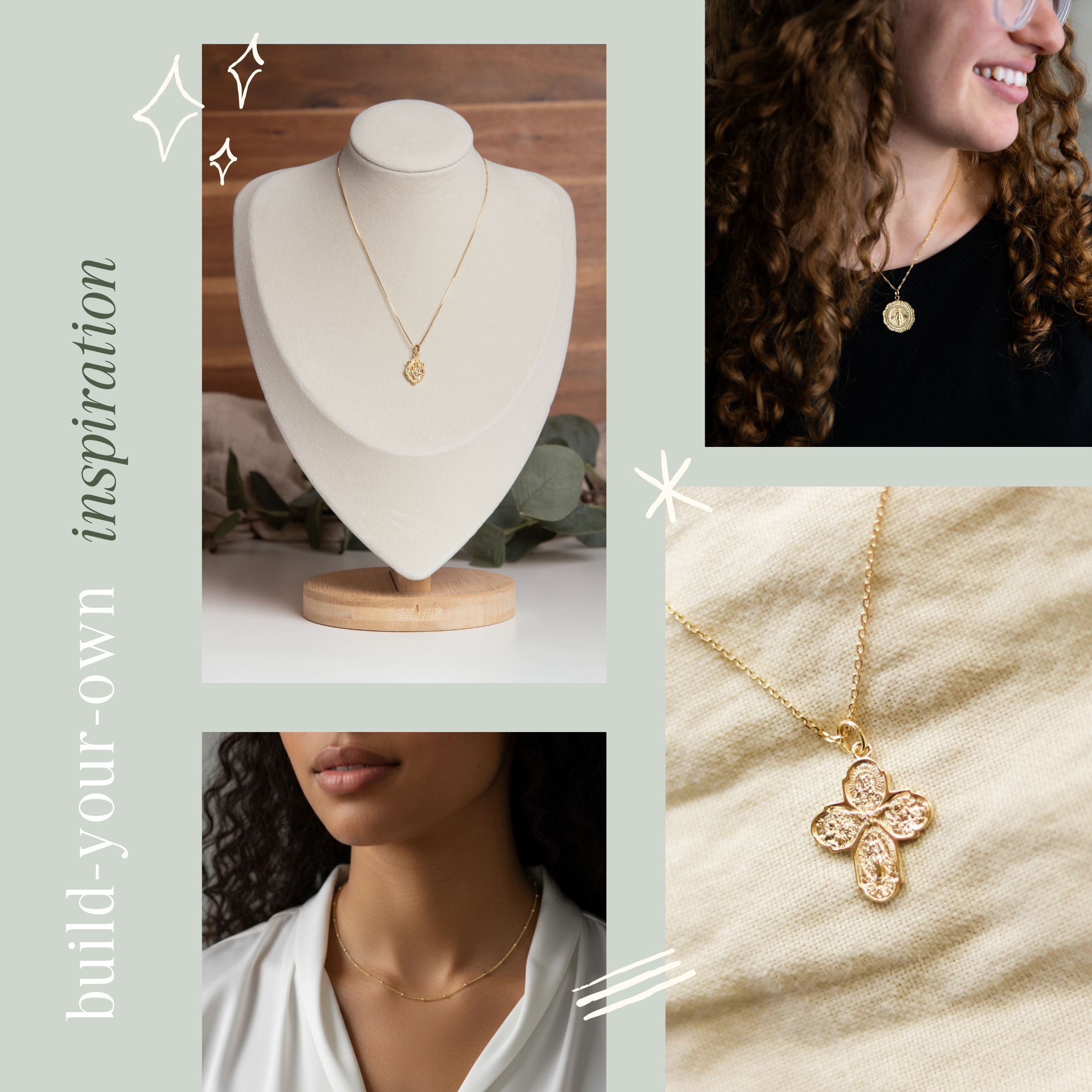 18k Gold-Filled Floral Miraculous Medal (Pendant Only)