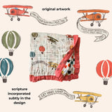 Scripture Planes Luxury Double-Sided Muslin Blanket