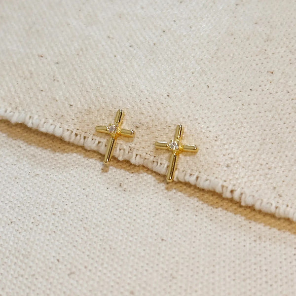 Mini Cross Earrings // 18k Gold-Filled