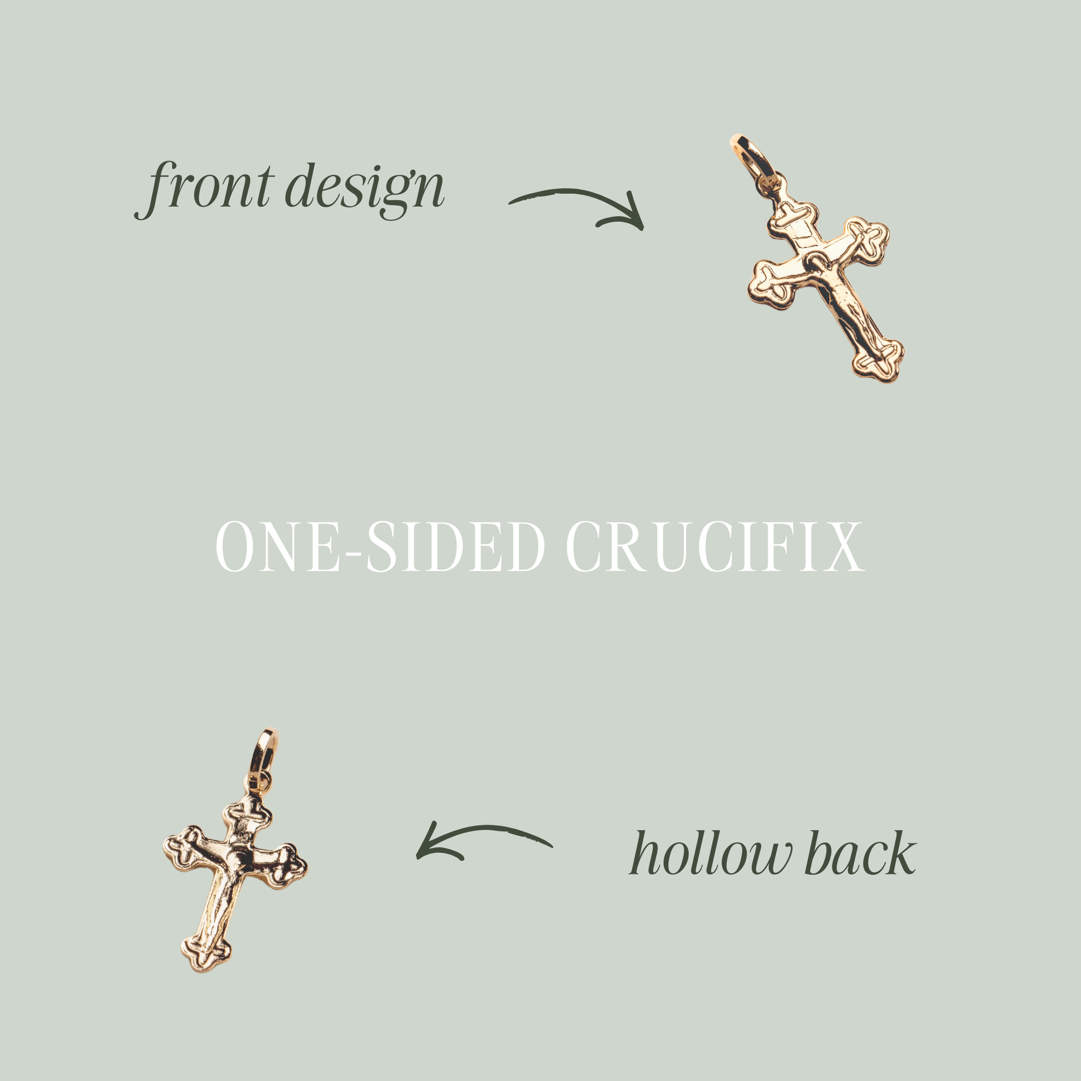 18k Gold-Filled One-Sided Crucifix (Pendant Only)