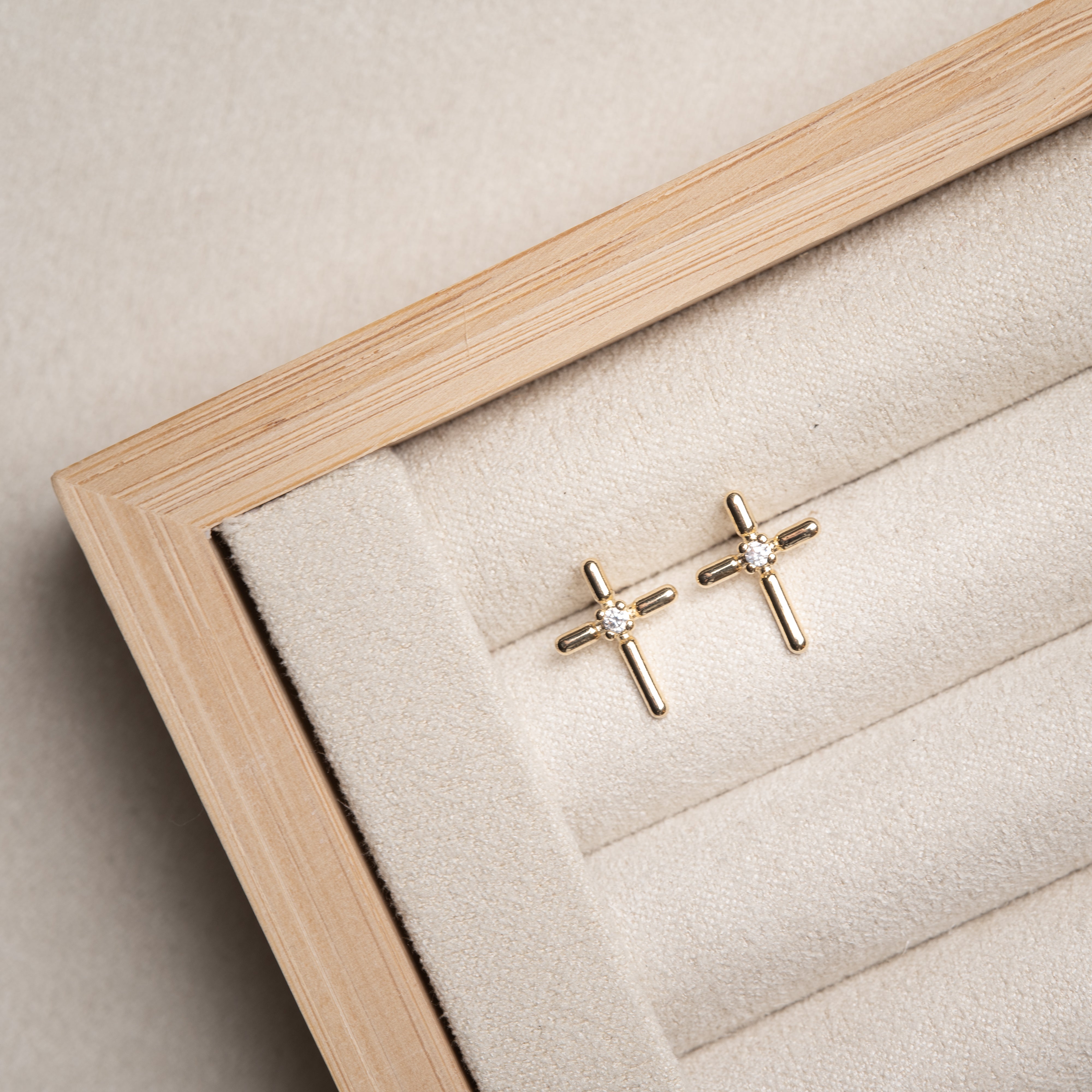 Mini Cross Earrings // 18k Gold-Filled