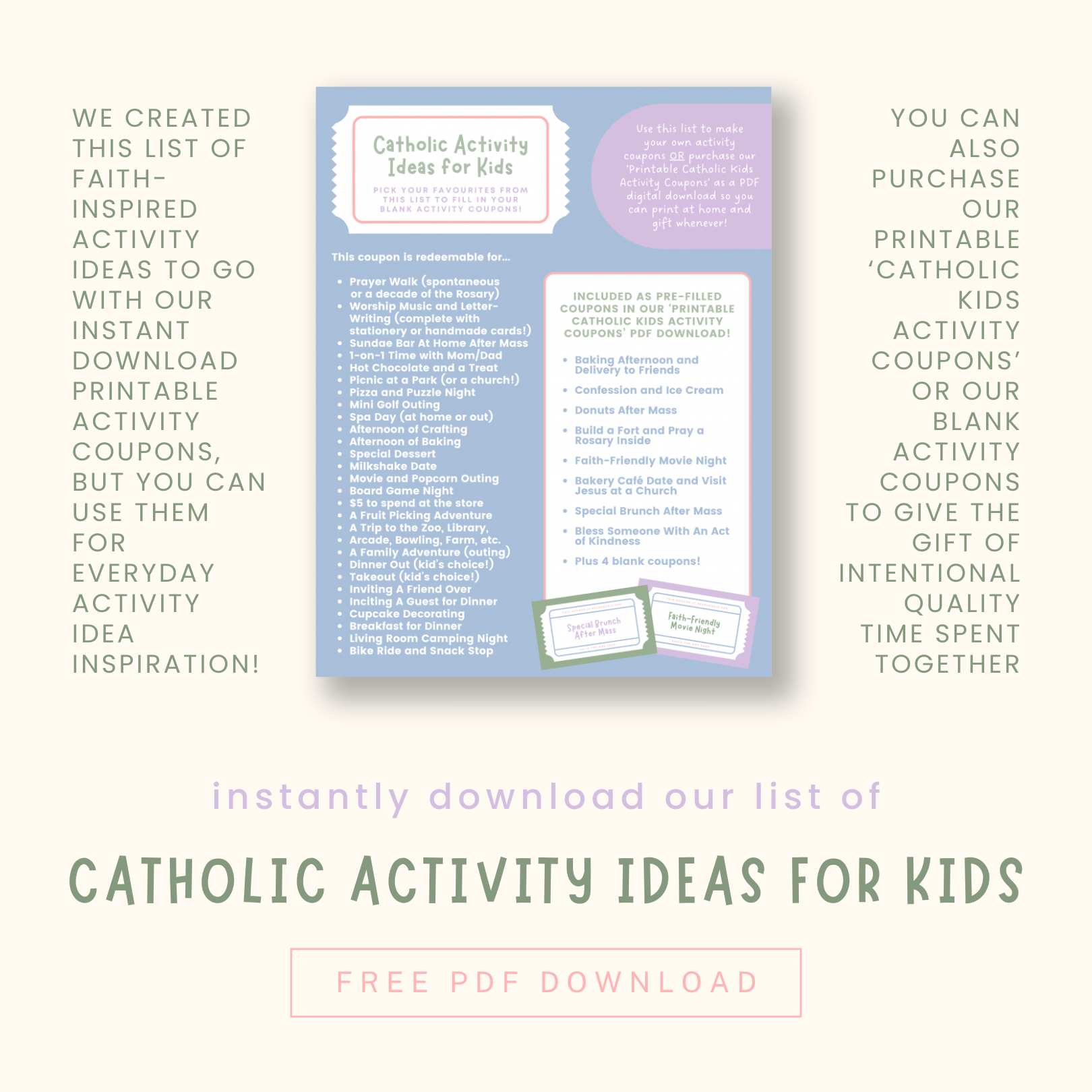 *FREE* Catholic Kids Activity Ideas List (PDF Download)