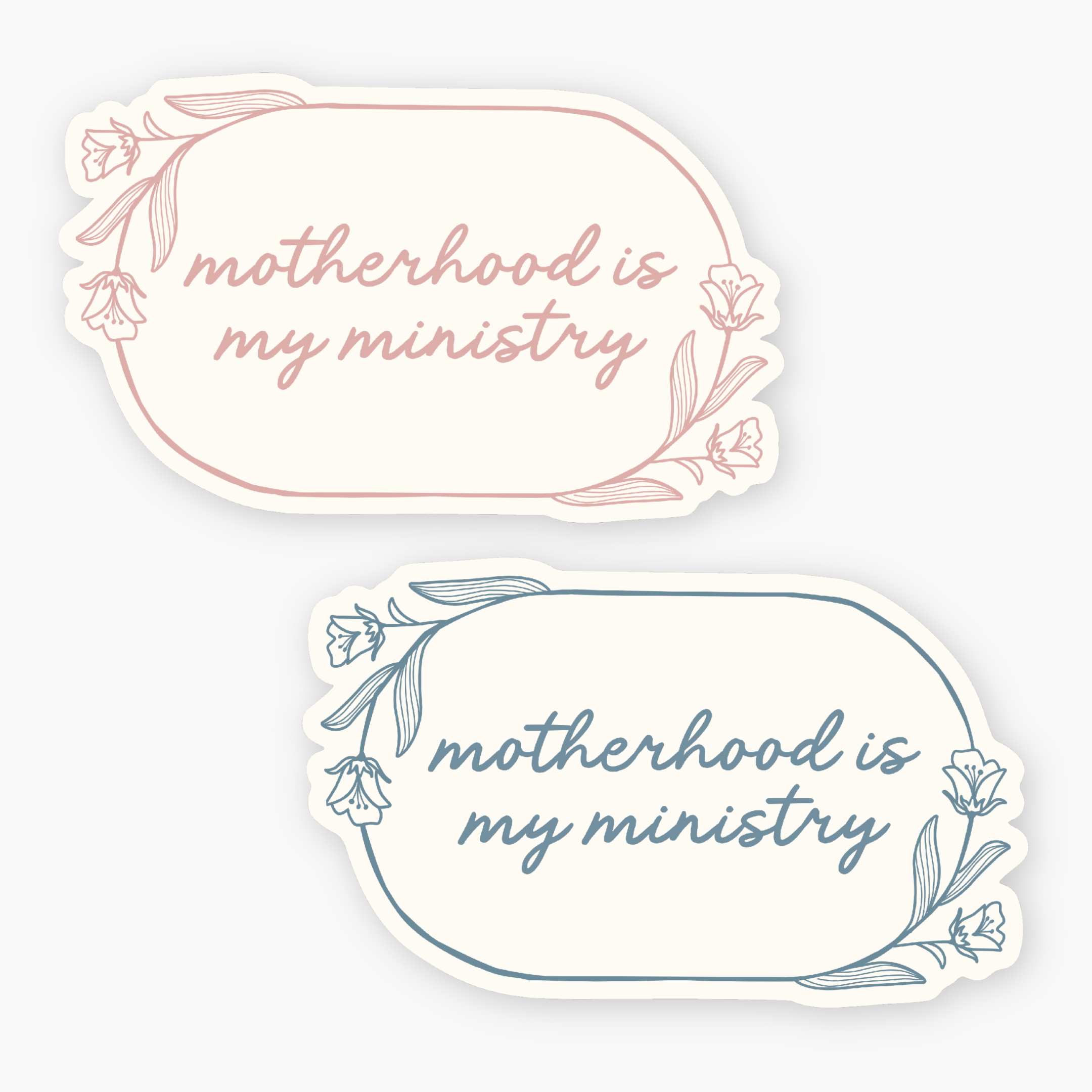 ‘Motherhood Is My Ministry’ Floral Vinyl Sticker